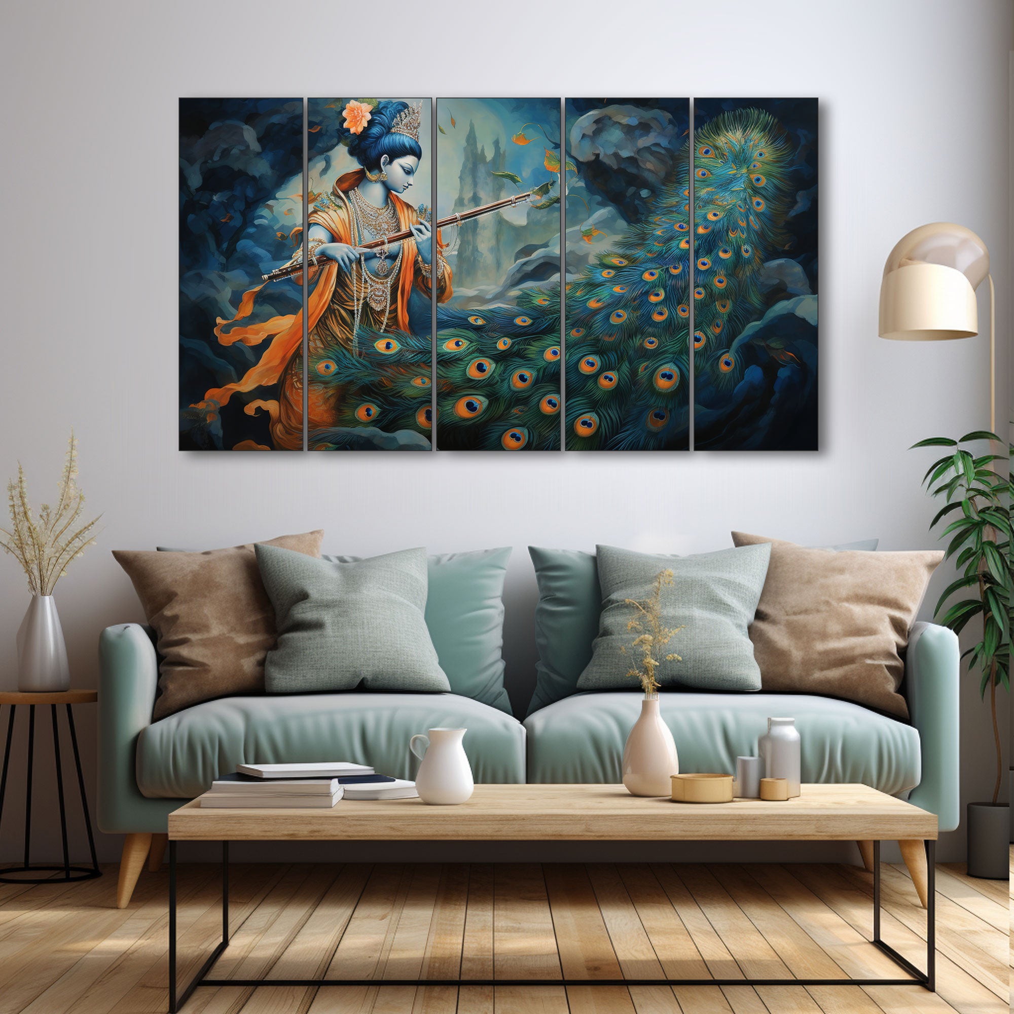 Krishna Ji Painting with frame Big Size Wall Art for living room,Bedroom,Drawing room,Hotels