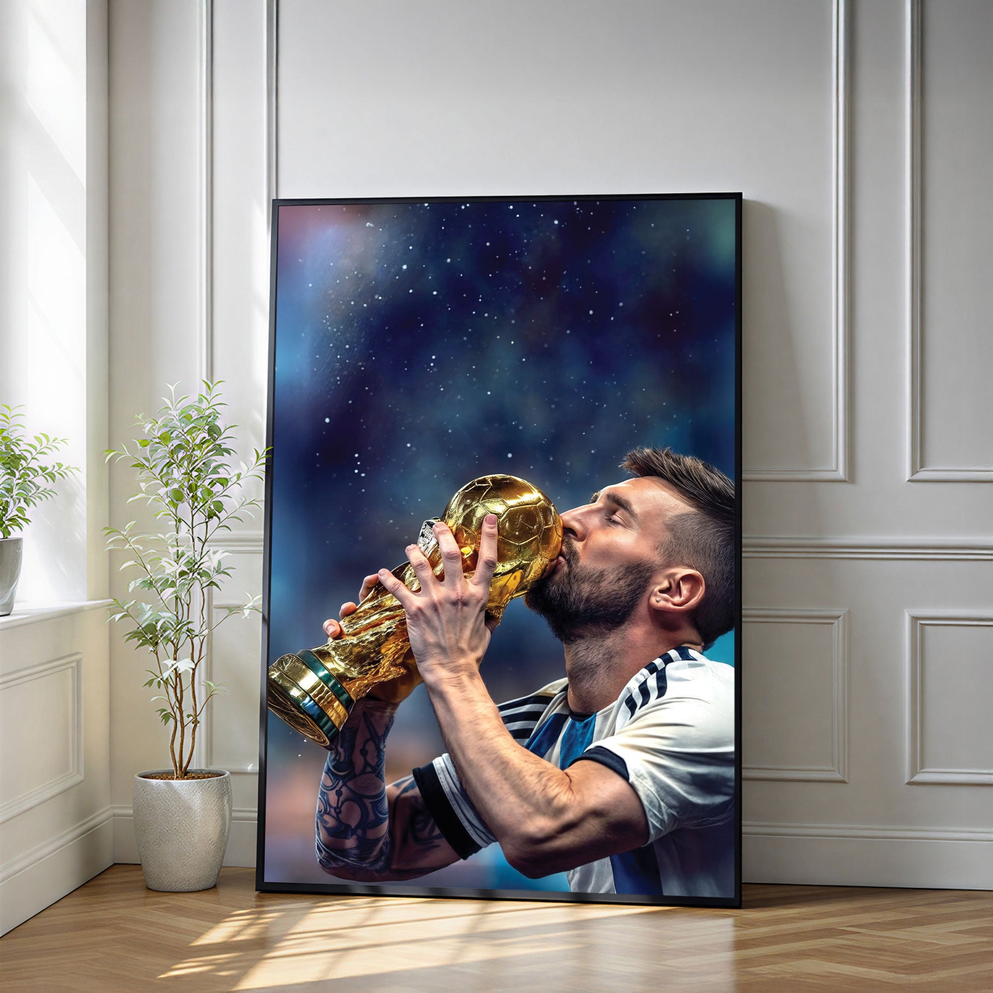 The Castle Decor Football Champion Wall Art Poster, Legendary Victory Sports Artwork with Premium Sparkle Finish, 20×30 Inch Wall Décor for Bedroom & Sports Room
