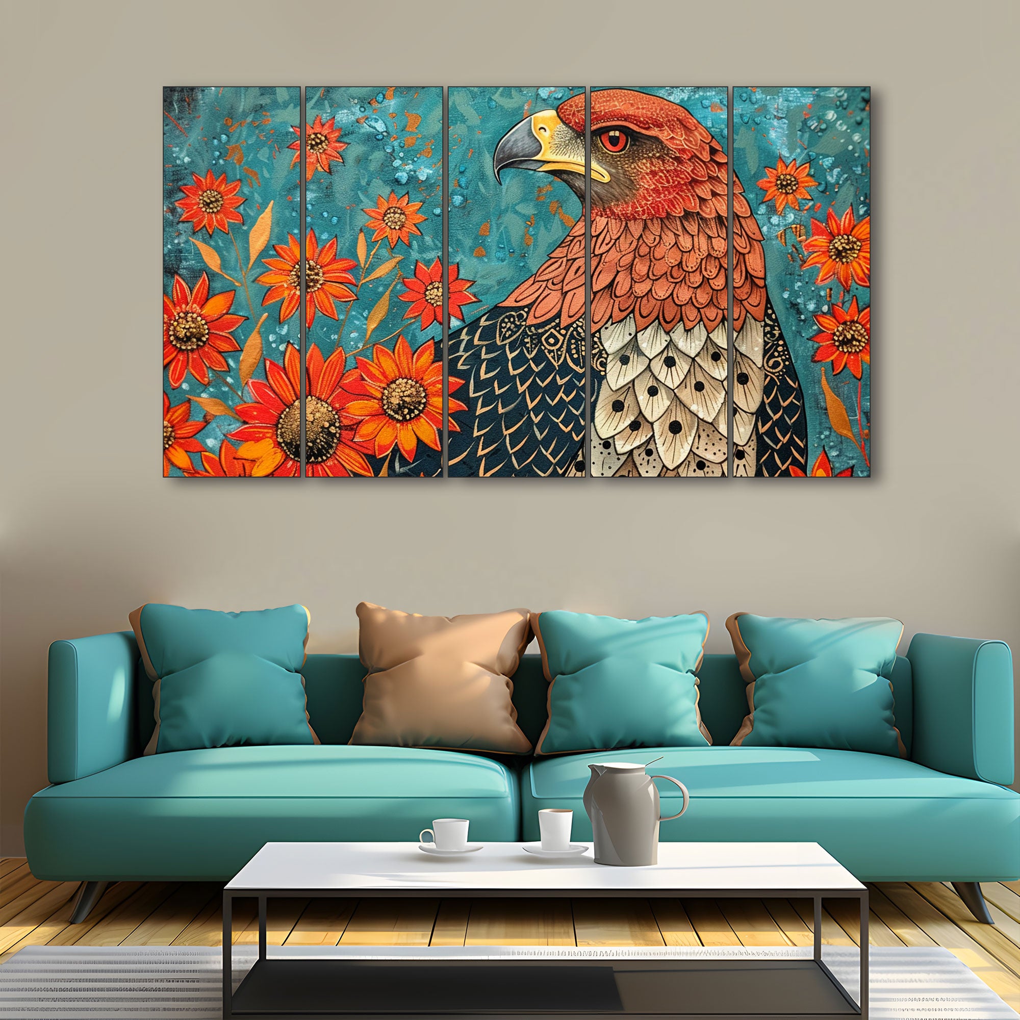 Birds Painting with frame Big Size Wall Art for living room,Bedroom,Drawing room,Hotels