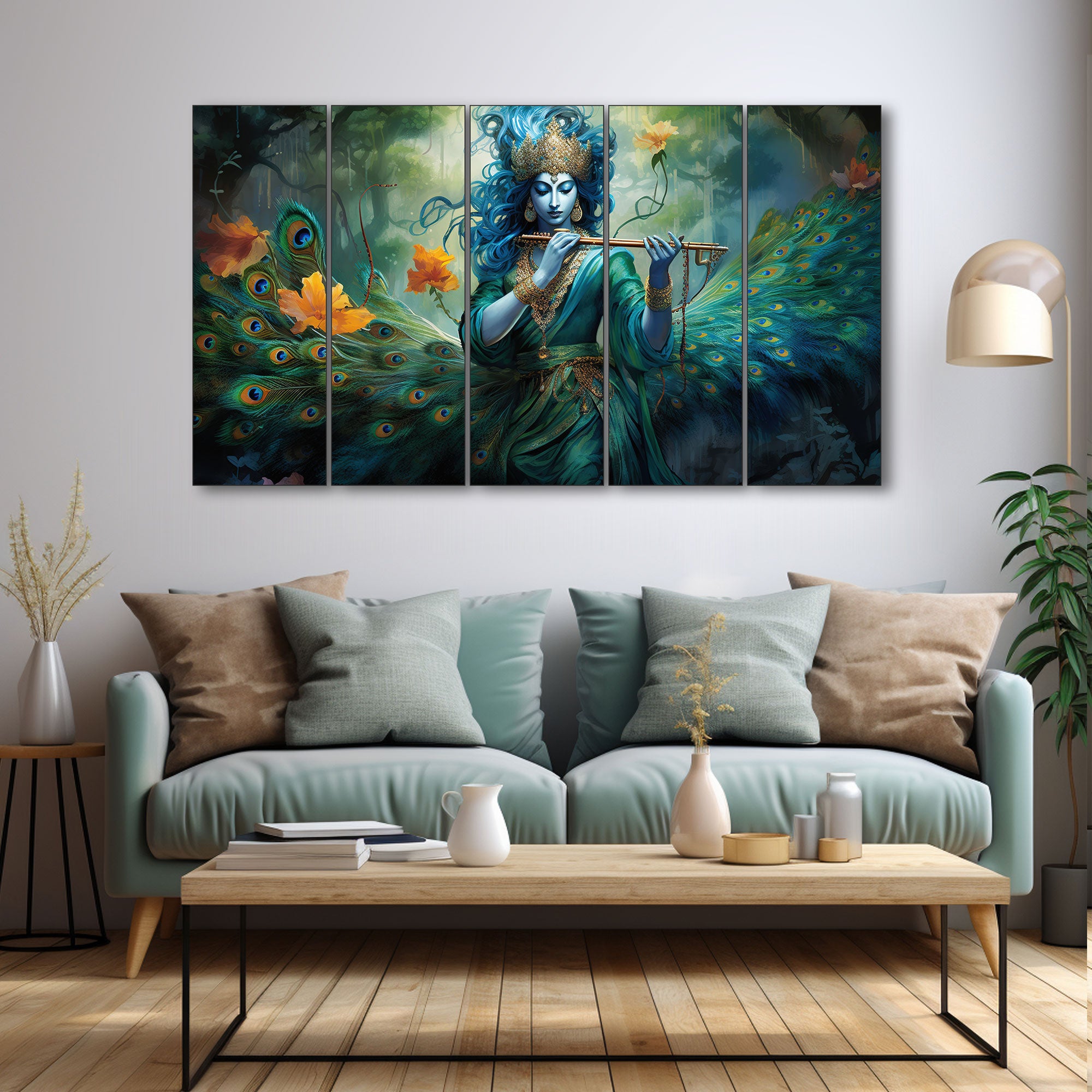 Krishna Ji Painting with frame Big Size Wall Art for living room,Bedroom,Drawing room,Hotels