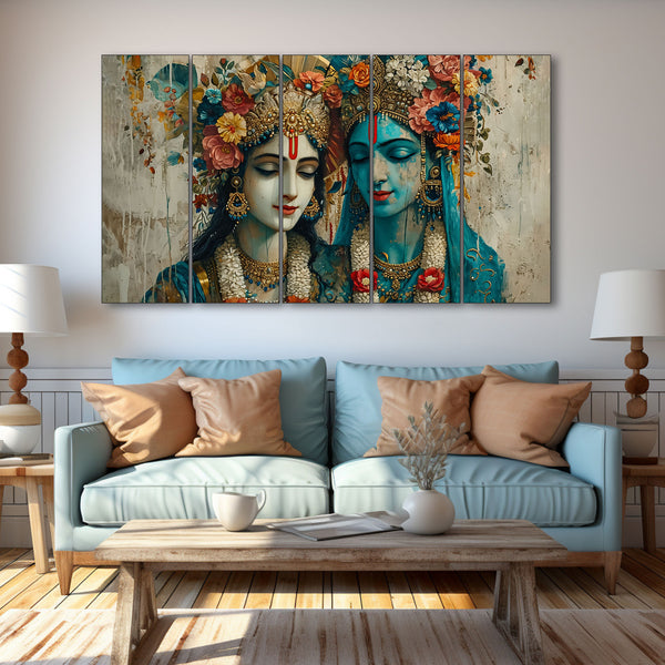 Radha Krishna Painting with frame Big Size Wall Art for living room,Bedroom,Drawing room,Hotels