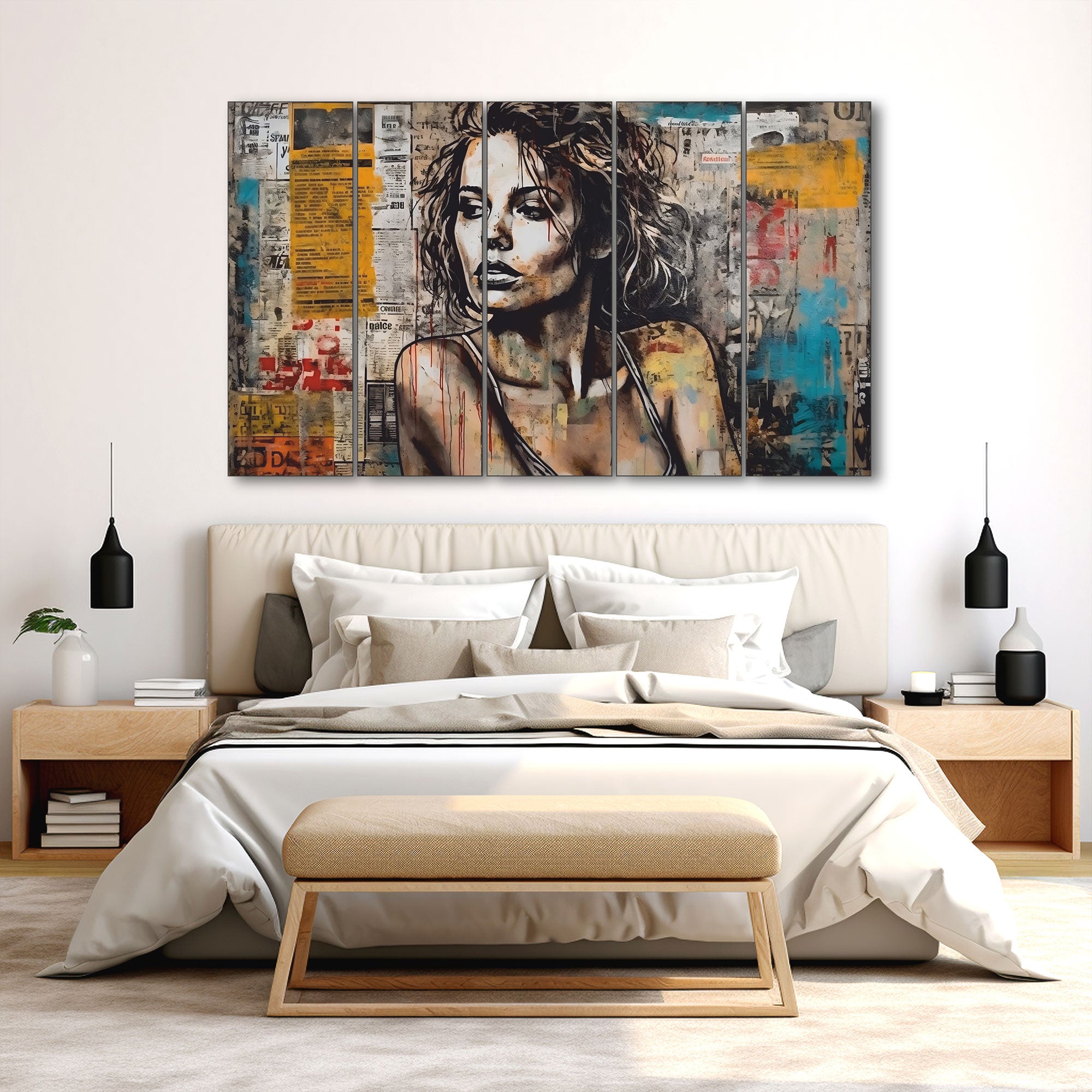 Woman Abstract Painting with frame Big Size Wall Art for living room,Bedroom,Drawing room,Hotels