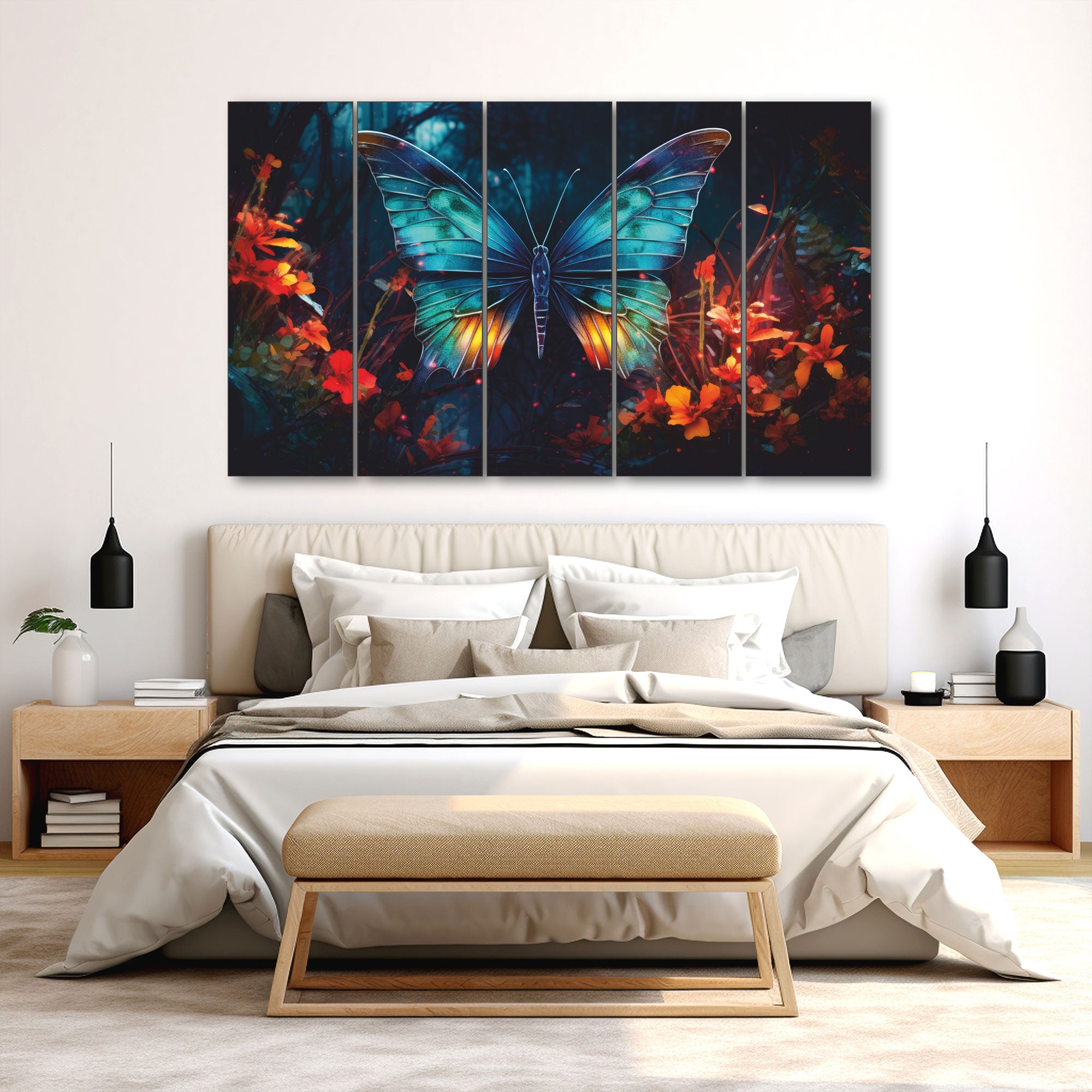 Butterflies Painting with frame Big Size Wall Art for living room,Bedroom,Drawing room,Hotels