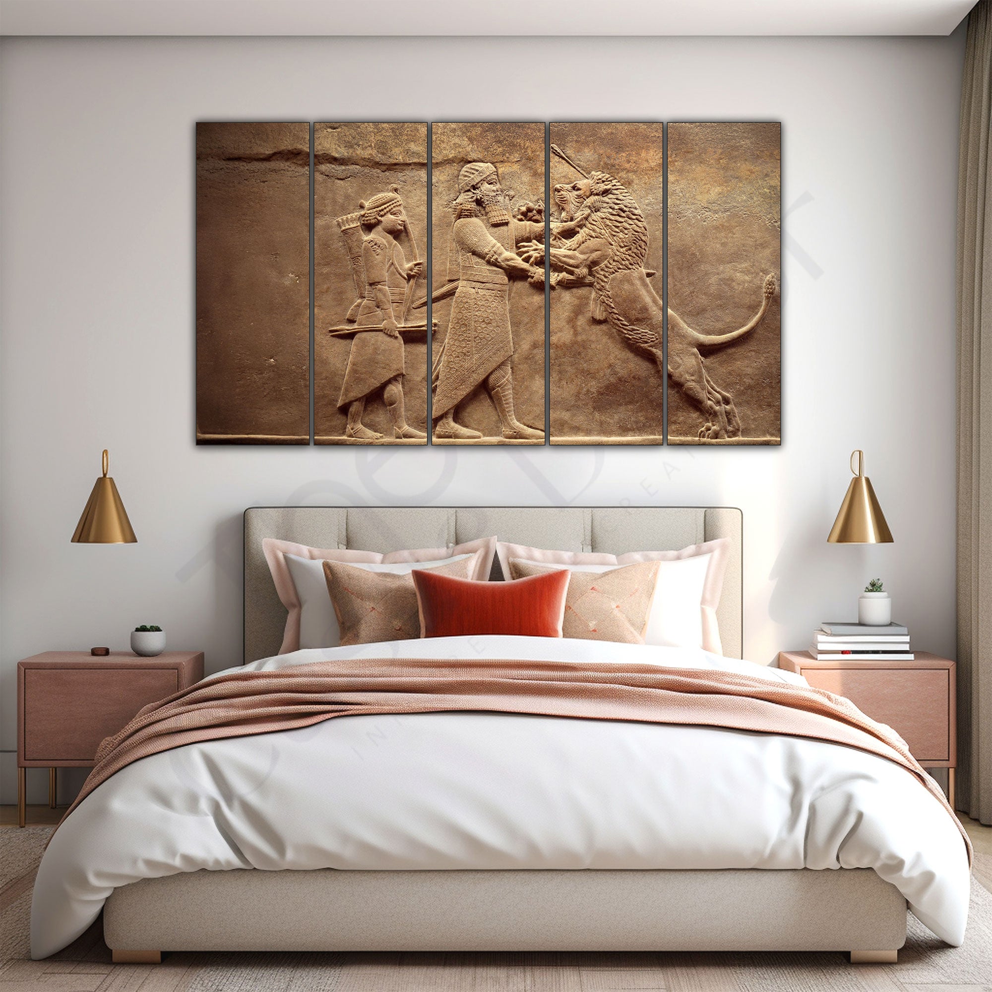 Assyrian Painting with frame Big Size Wall Art for living room,Bedroom,Drawing room,Hotels