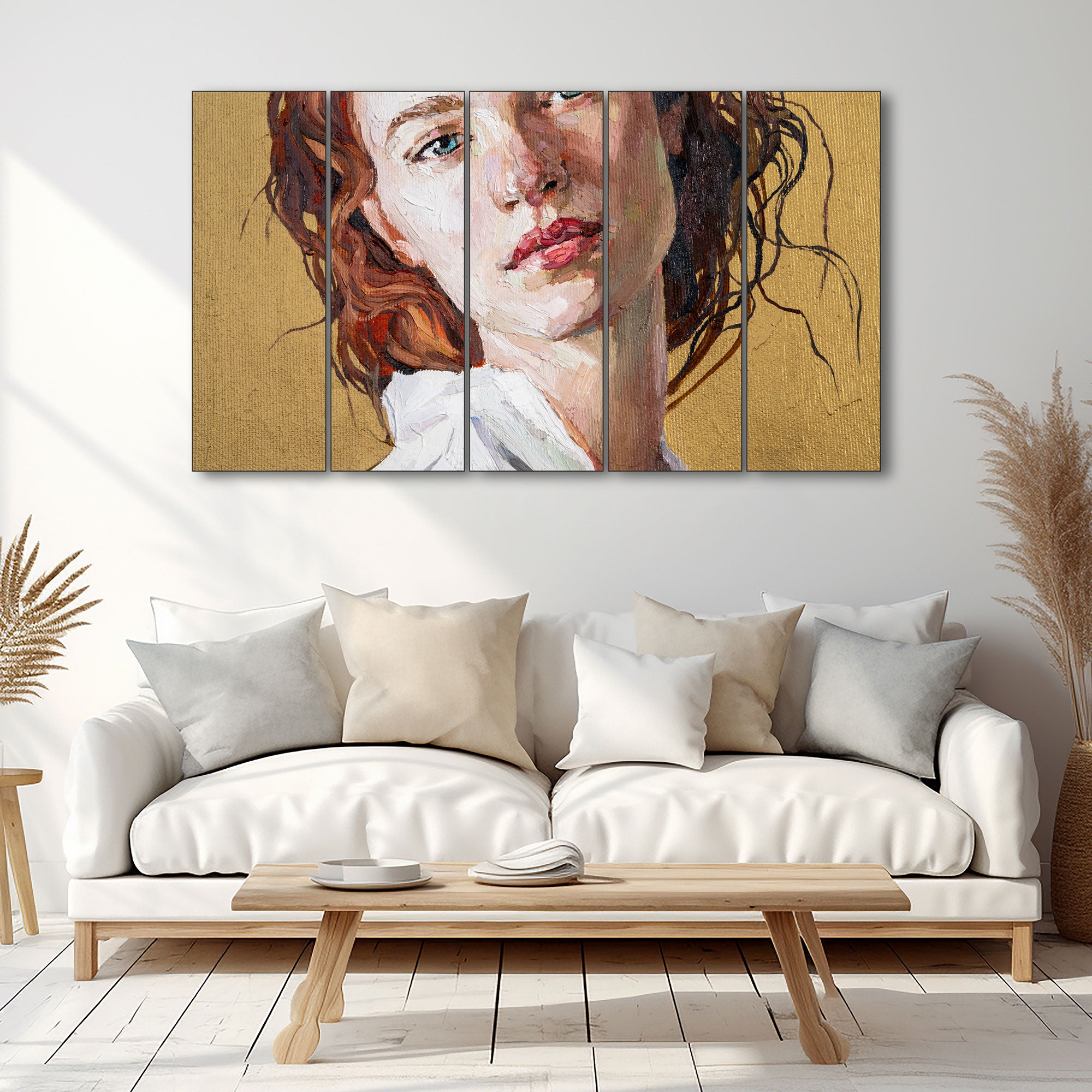 Woman Abstract Painting with frame Big Size Wall Art for living room,Bedroom,Drawing room,Hotels 27x48"