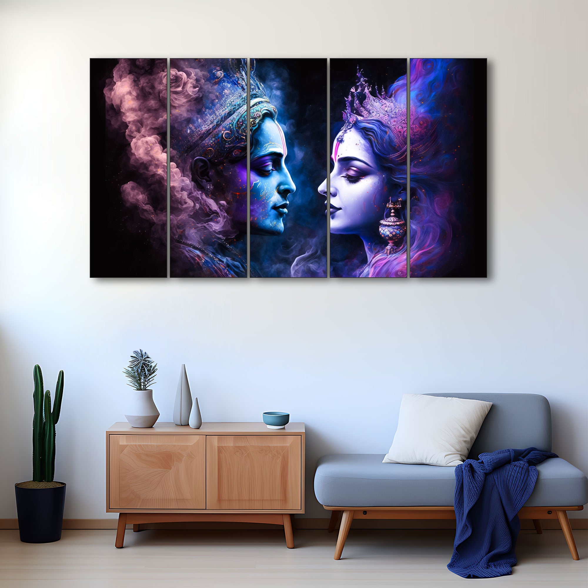 Radha Krishna Painting with frame Big Size Wall Art for living room,Bedroom,Drawing room,Hotels