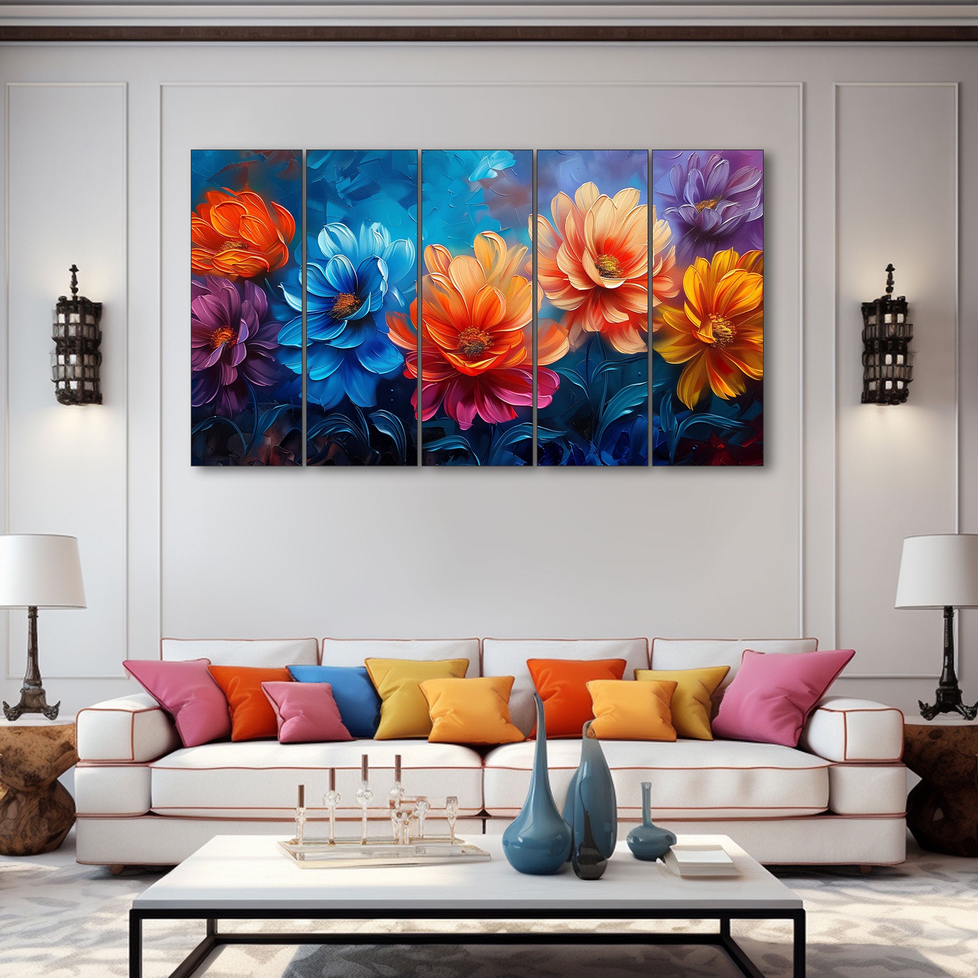 Flower Painting with frame Big Size Wall Art for living room,Bedroom,Drawing room,Hotels