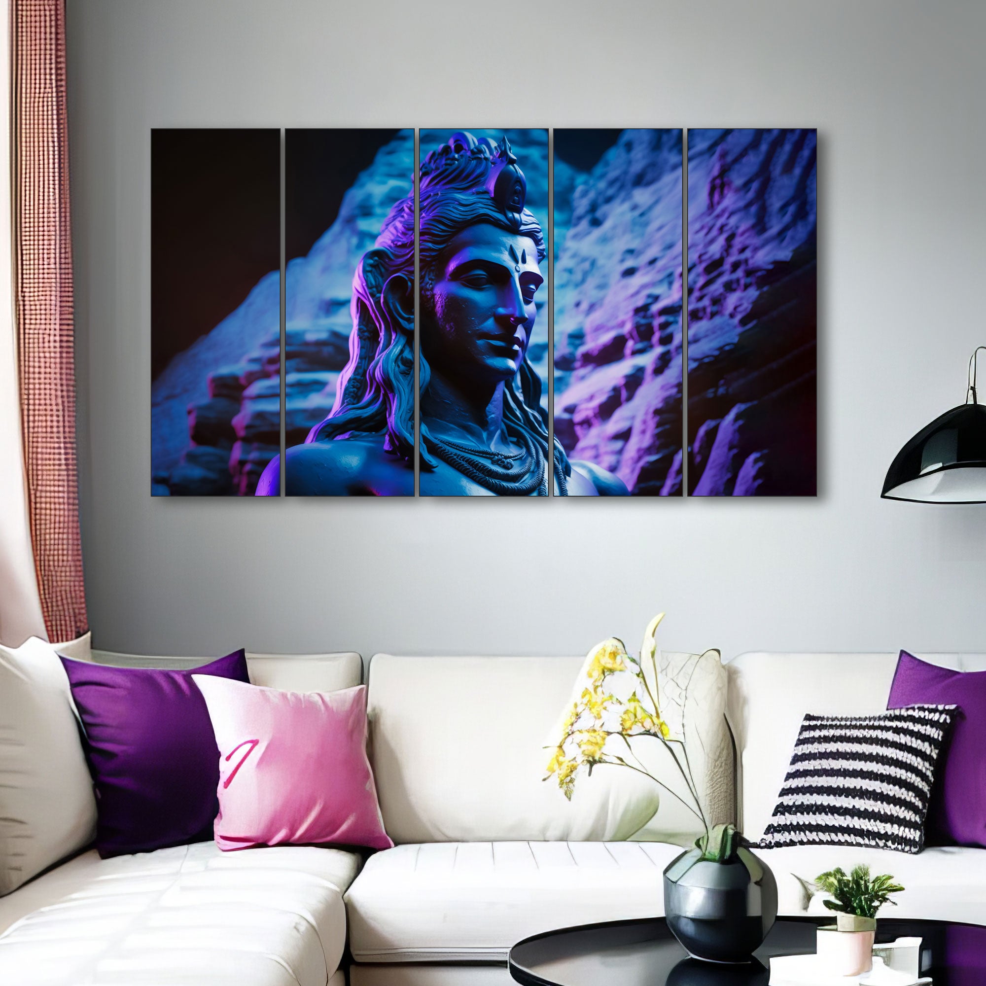 Lord Shiva Painting with frame Big Size Wall Art for living room,Bedroom,Drawing room,Hotels