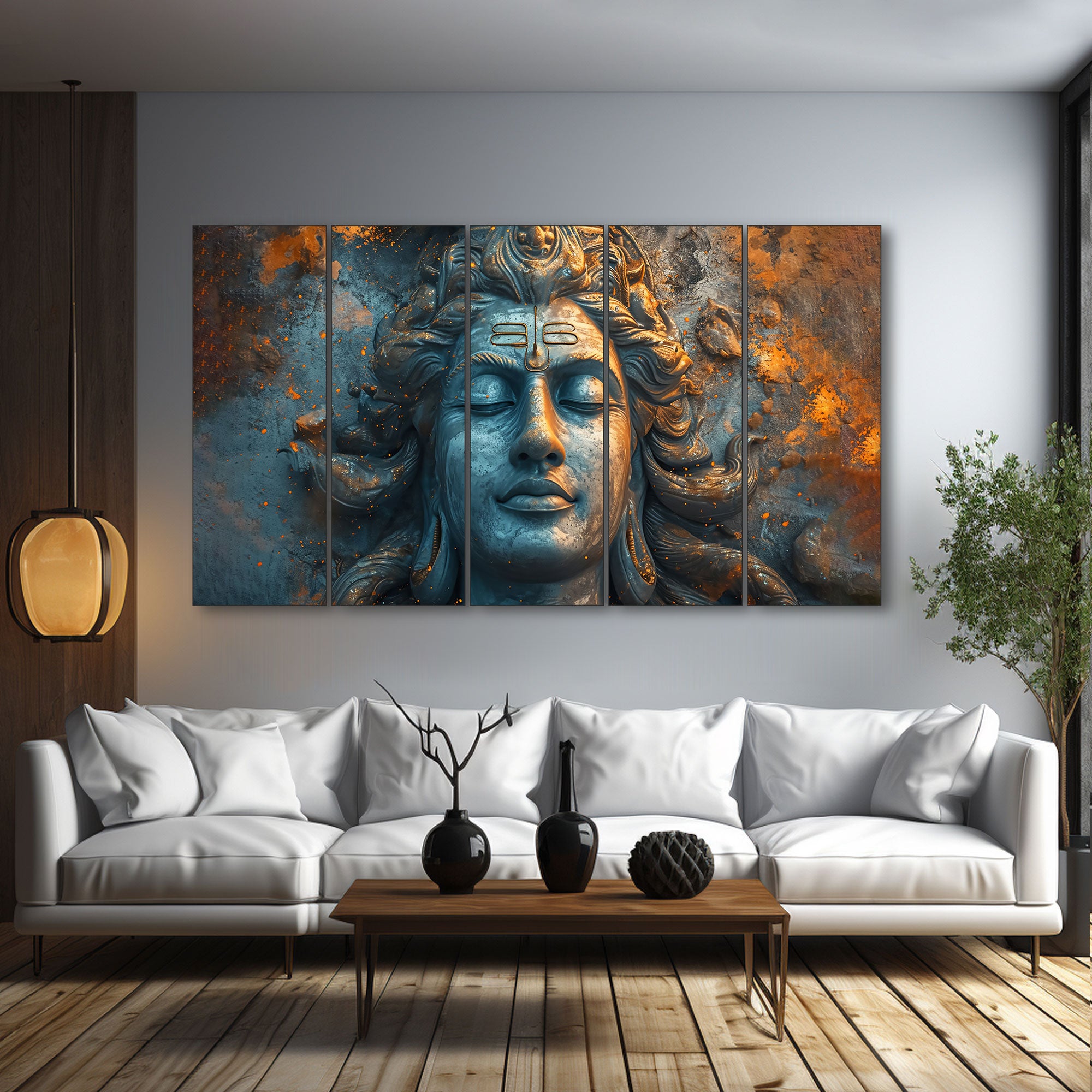 Lord Shiva Painting with frame Big Size Wall Art for living room,Bedroom,Drawing room,Hotels