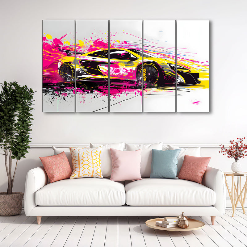 Car Painting with frame Big Size Wall Art for living room,Bedroom,Drawing room,Hotels 36x60