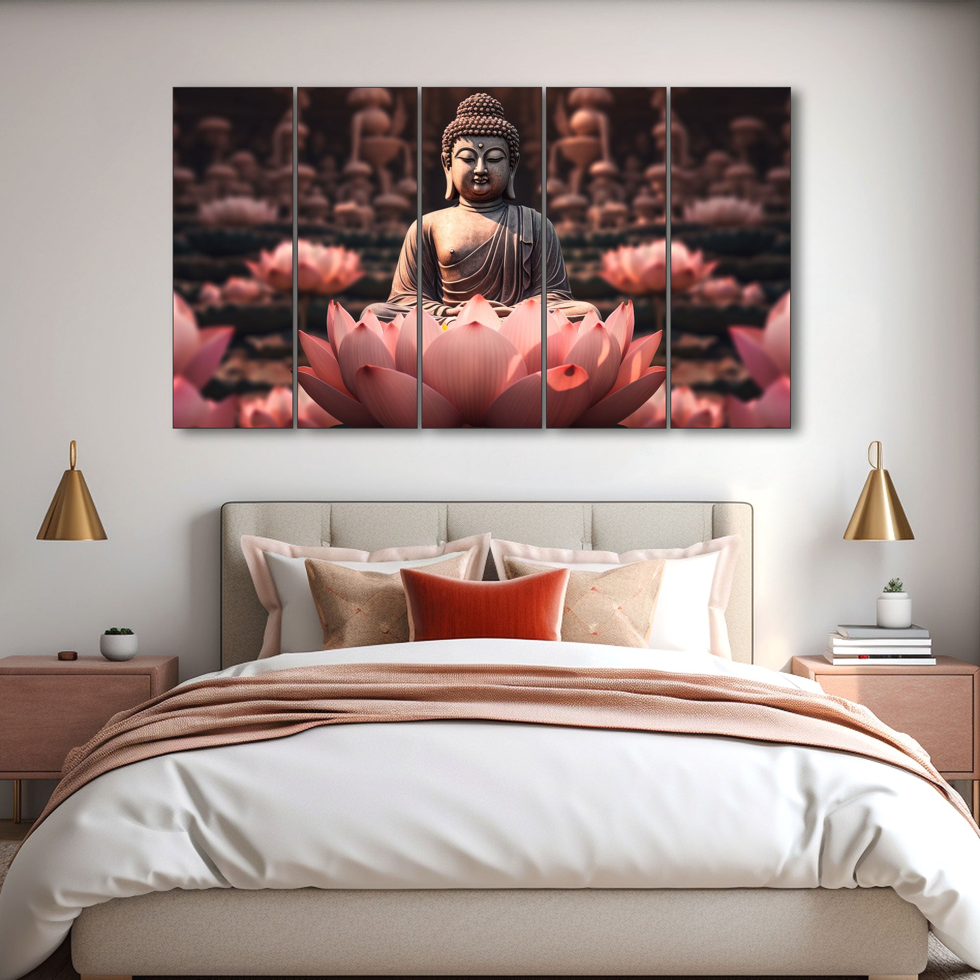 Lord Budha Painting with frame Big Size Wall Art for living room,Bedroom,Drawing room,Hotels