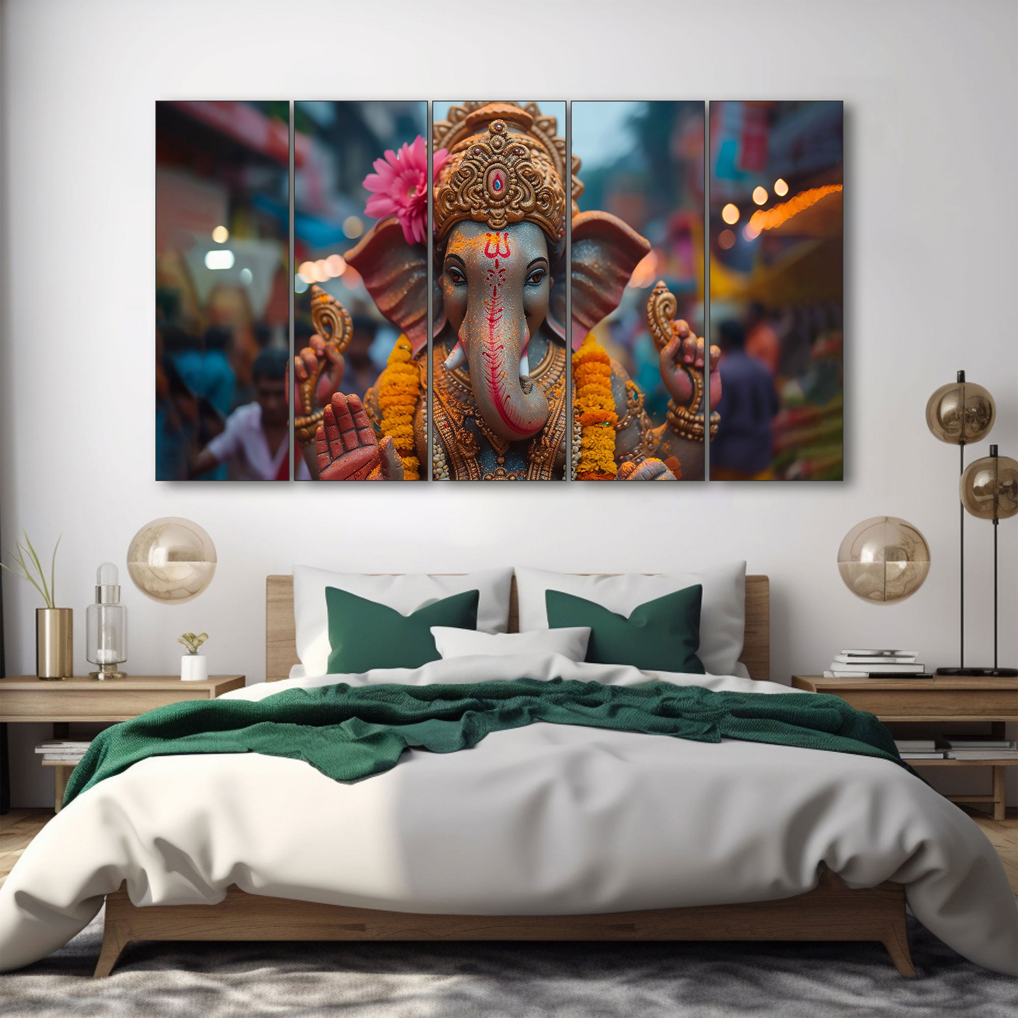 Lord Ganesha Painting with frame Big Size Wall Art for living room,Bedroom,Drawing room,Hotels