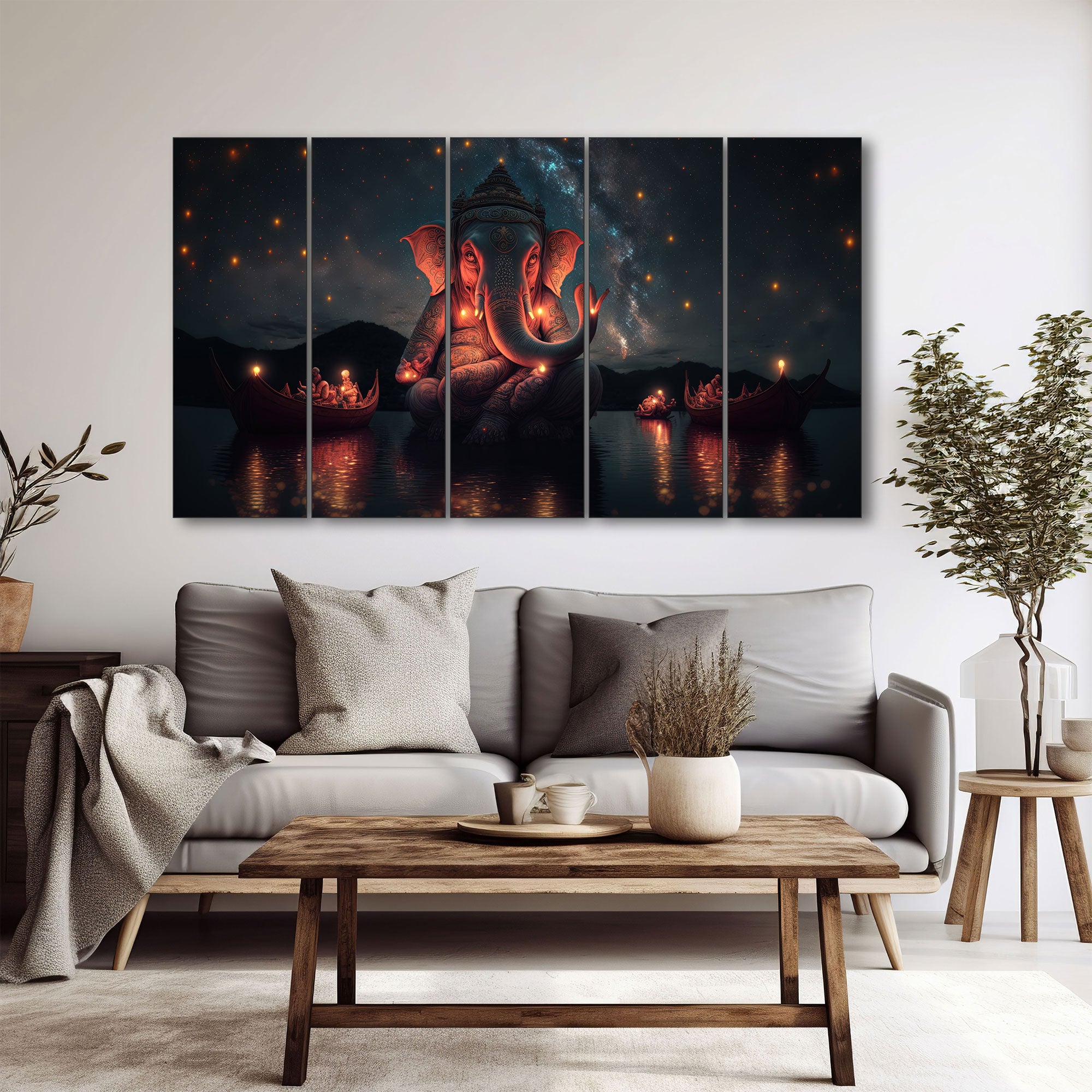 Lord Ganesha Painting with frame Big Size Wall Art for living room,Bedroom,Drawing room,Hotels