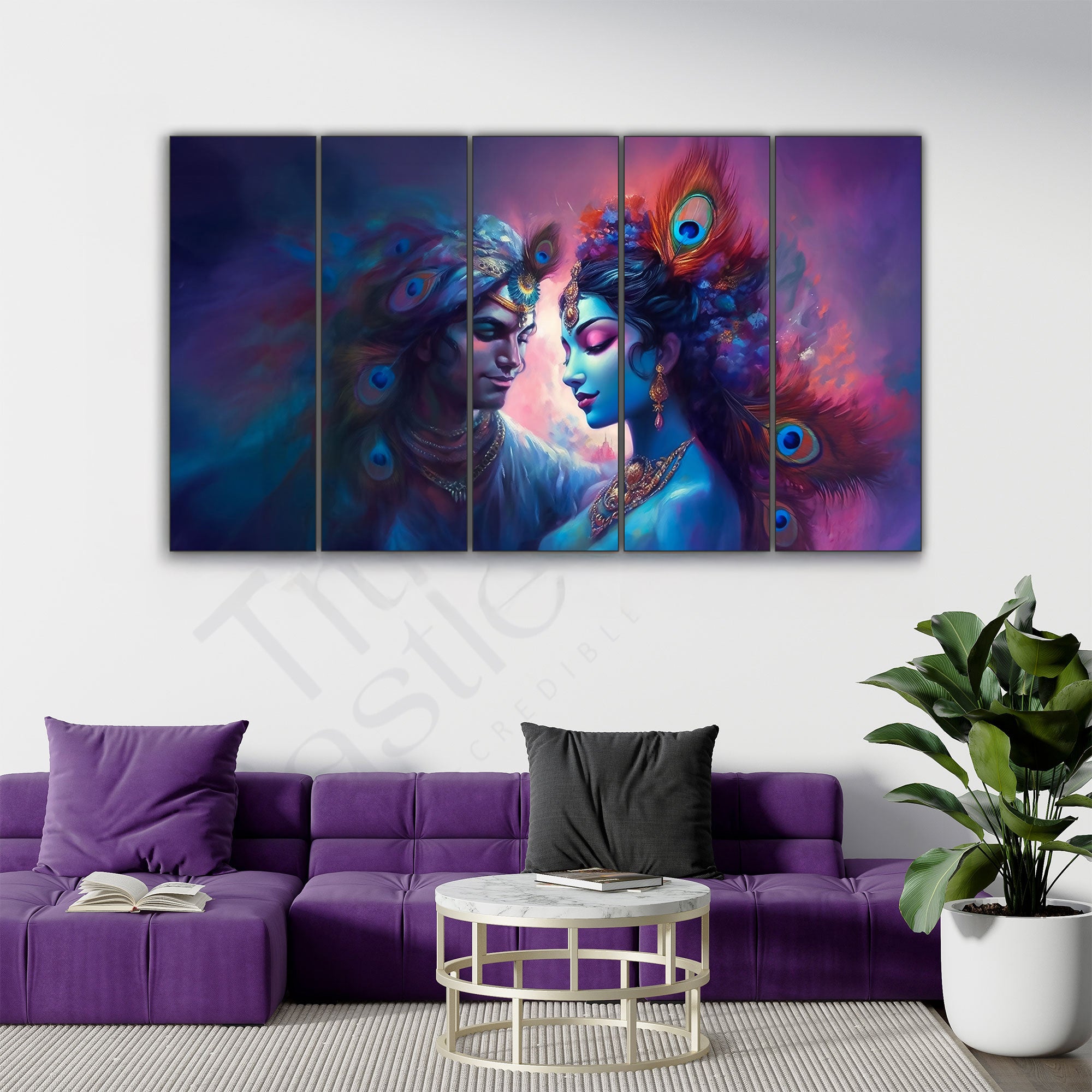 Radha Krishna Painting with frame Big Size Wall Art for living room,Bedroom,Drawing room,Hotels