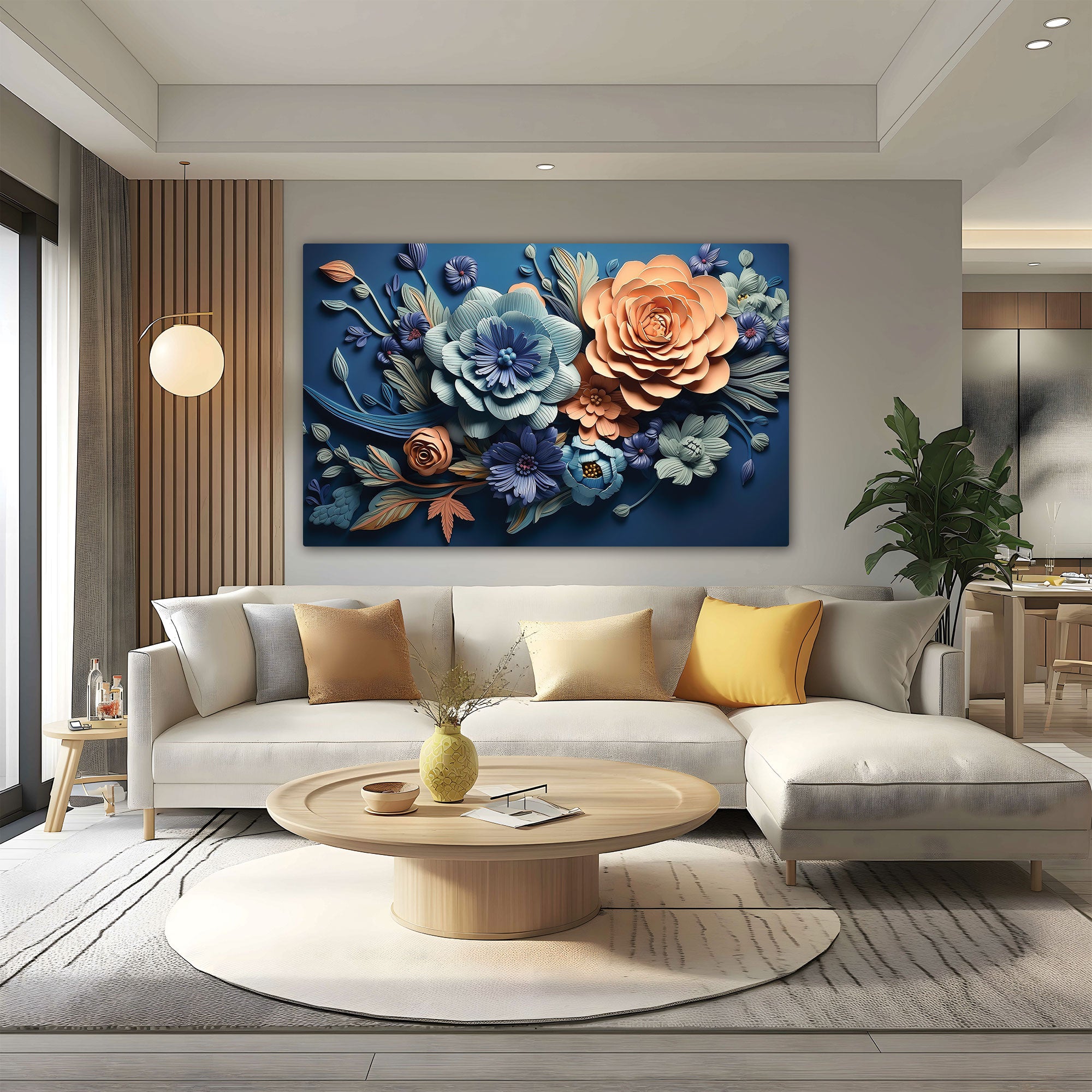 Modern flowers Canvas painting with frame Big Size Wall Art for living room,Bedroom,Drawing room,Hotels
