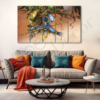 Krishna Flute Painting Set of 5 for Home Decoration 36x60