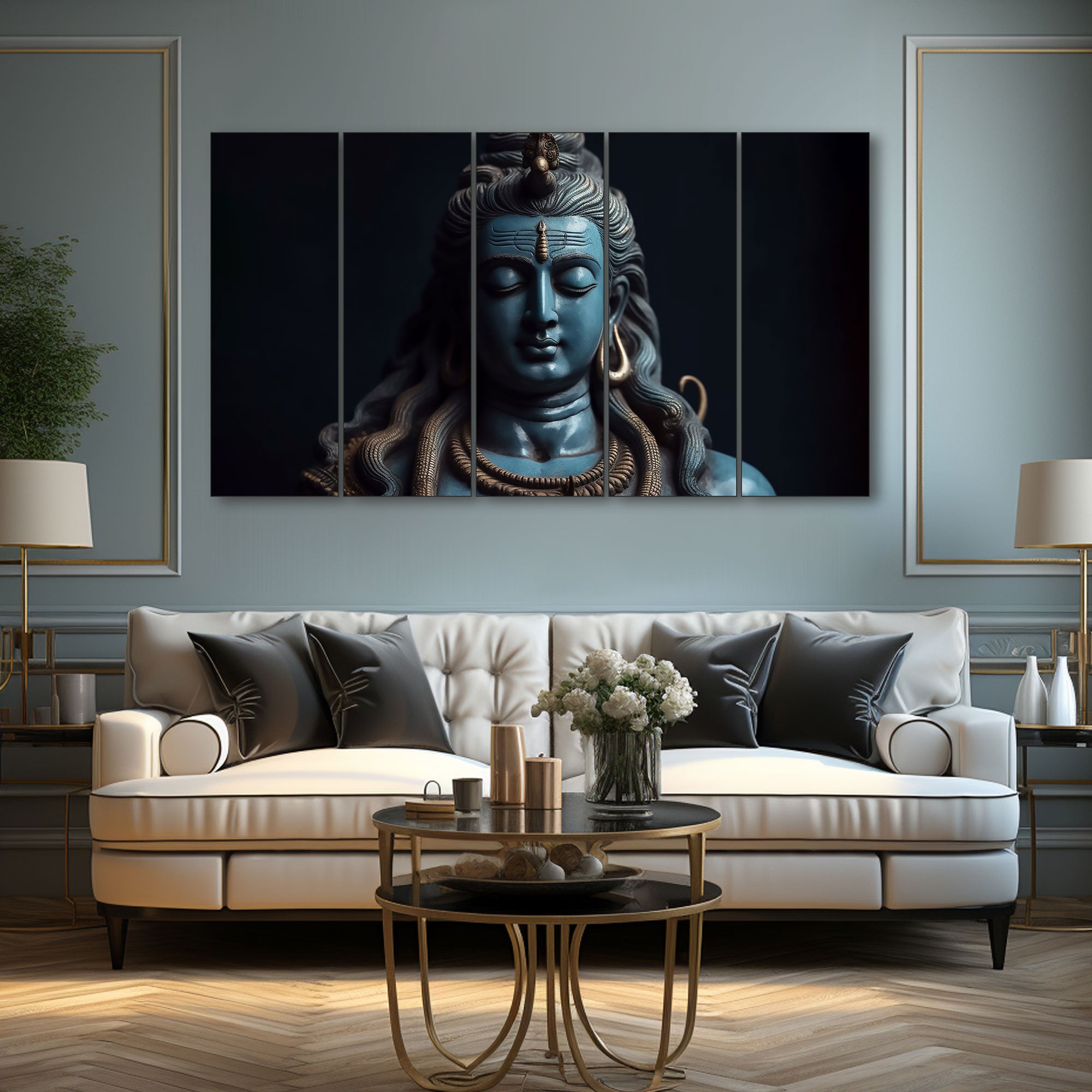 Lord Shiva Painting with frame Big Size Wall Art for living room,Bedroom,Drawing room,Hotels