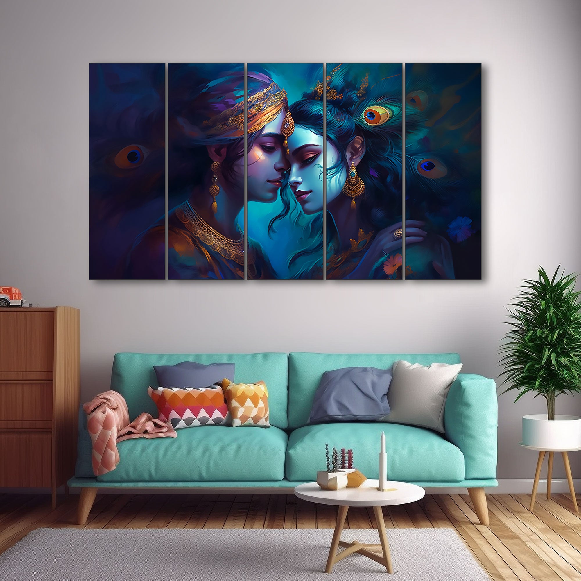 Radha Krishna Painting with frame Big Size Wall Art for living room,Bedroom,Drawing room,Hotels (Copy)