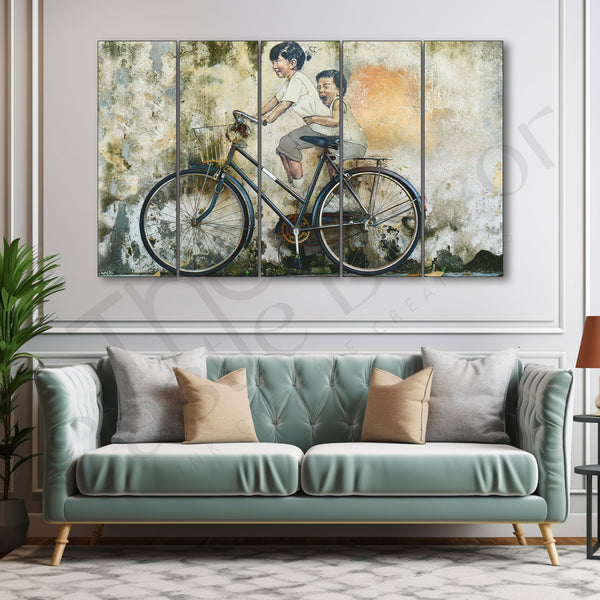Cycle Painting with frame Big Size Wall Art for living room,Bedroom,Drawing room,Hotels