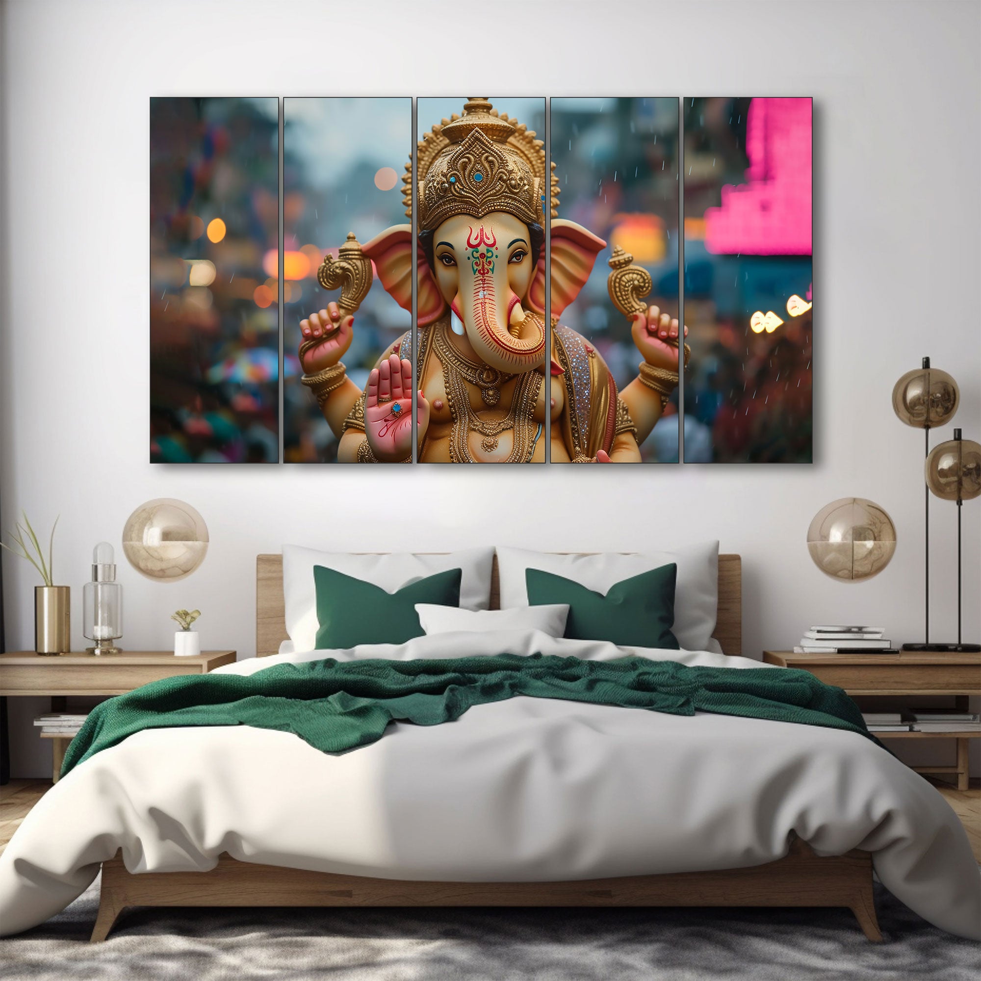 Lord Ganesha Painting with frame Big Size Wall Art for living room,Bedroom,Drawing room,Hotels