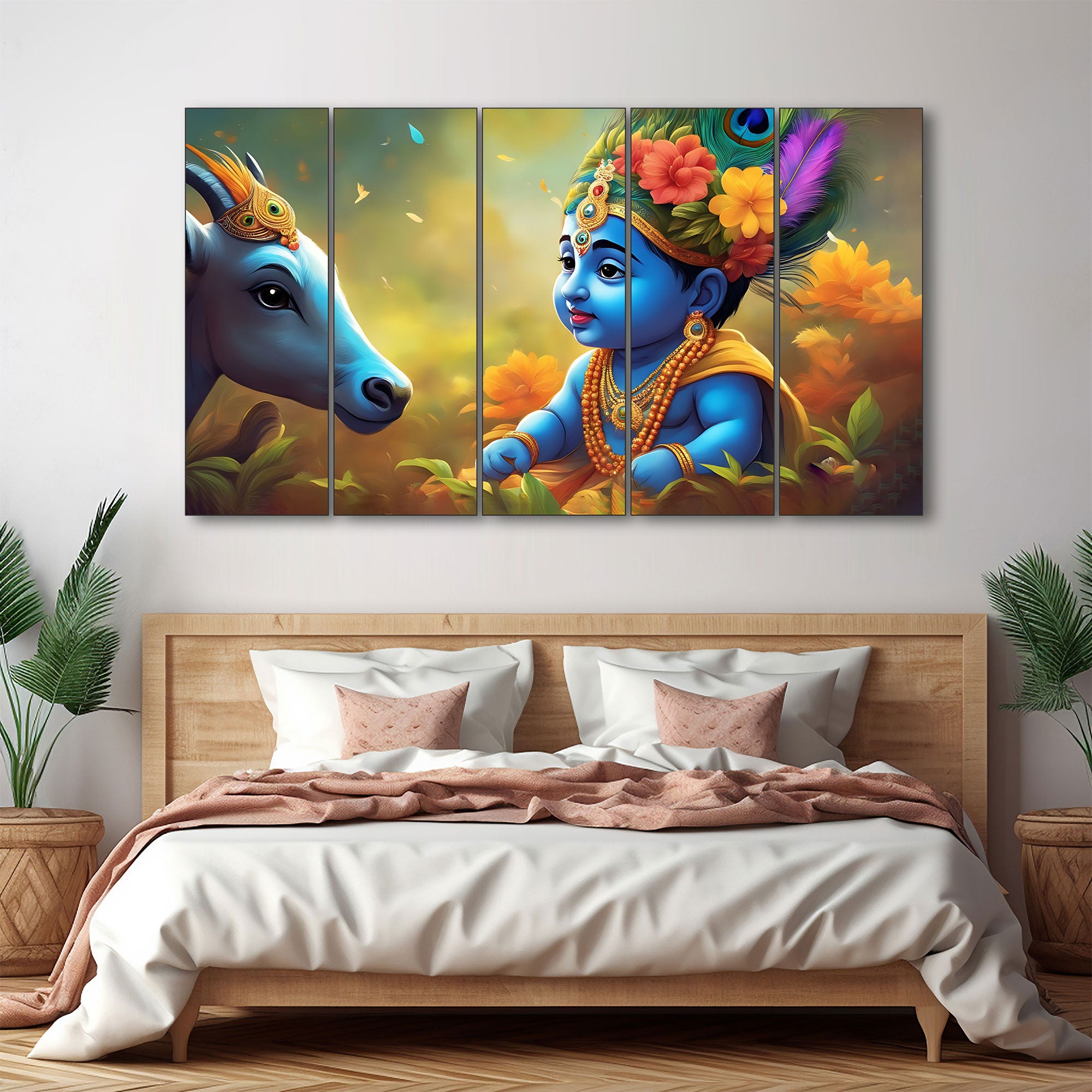Bal Gopal Painting with frame Big Size Wall Art for living room,Bedroom,Drawing room,Hotels