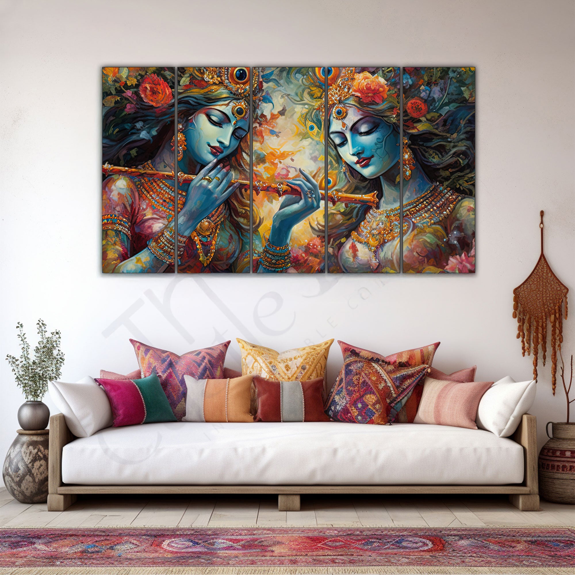 Radha Krishna Painting with frame Big Size Wall Art for living room,Bedroom,Drawing room,Hotels
