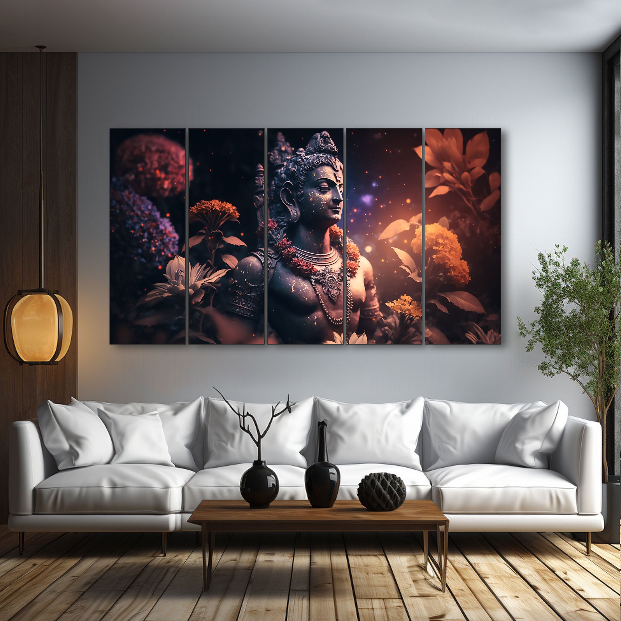 Lord Shiva Painting with frame Big Size Wall Art for living room,Bedroom,Drawing room,Hotels 27X48
