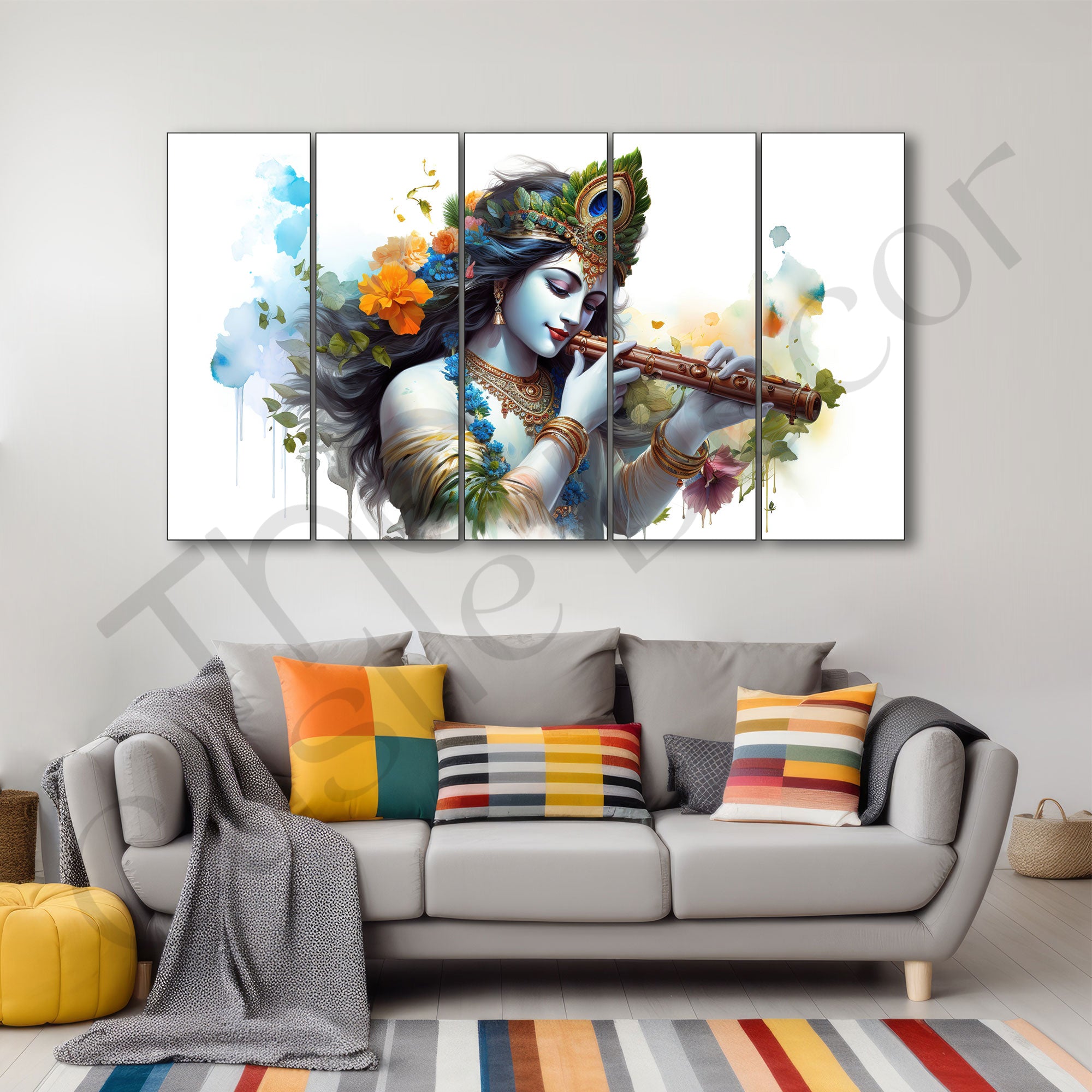 Krishna Ji Painting with frame Big Size Wall Art for living room,Bedroom,Drawing room,Hotels