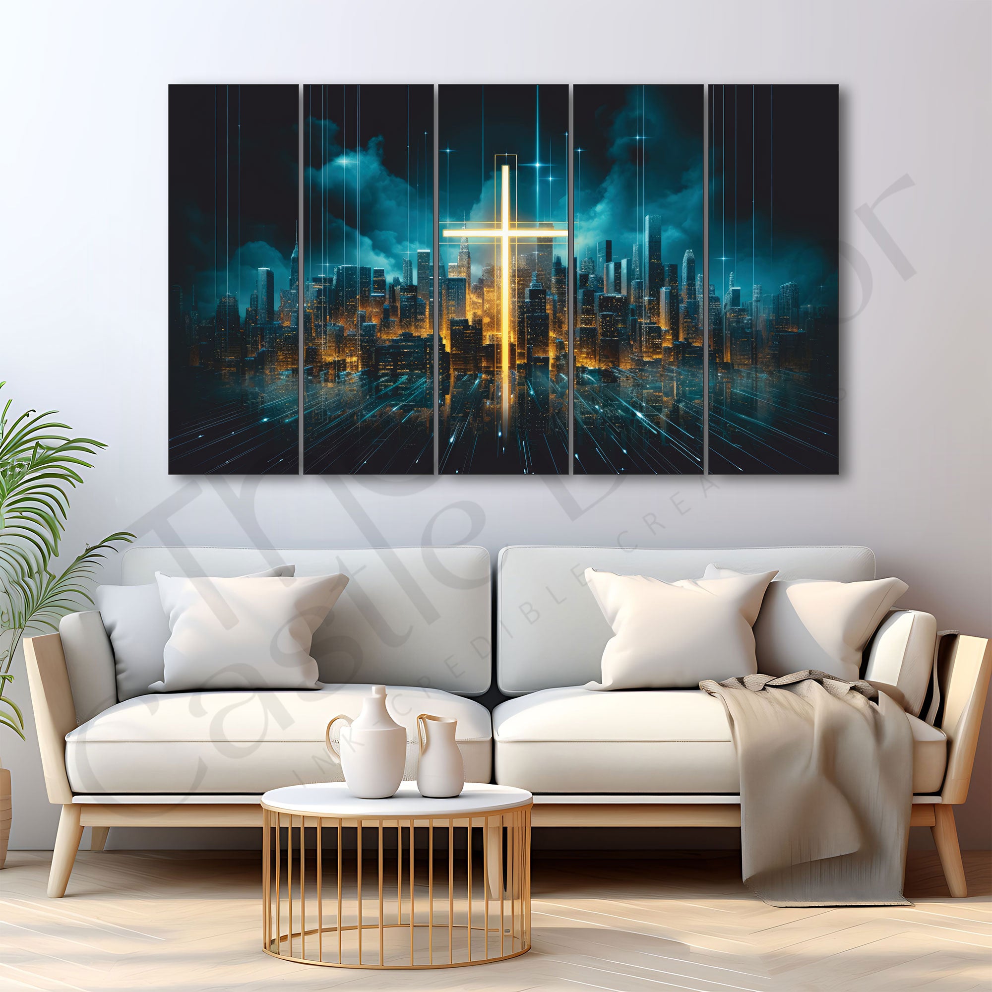 Jesus Fast Life Painting Set of 5 for Home Decoration