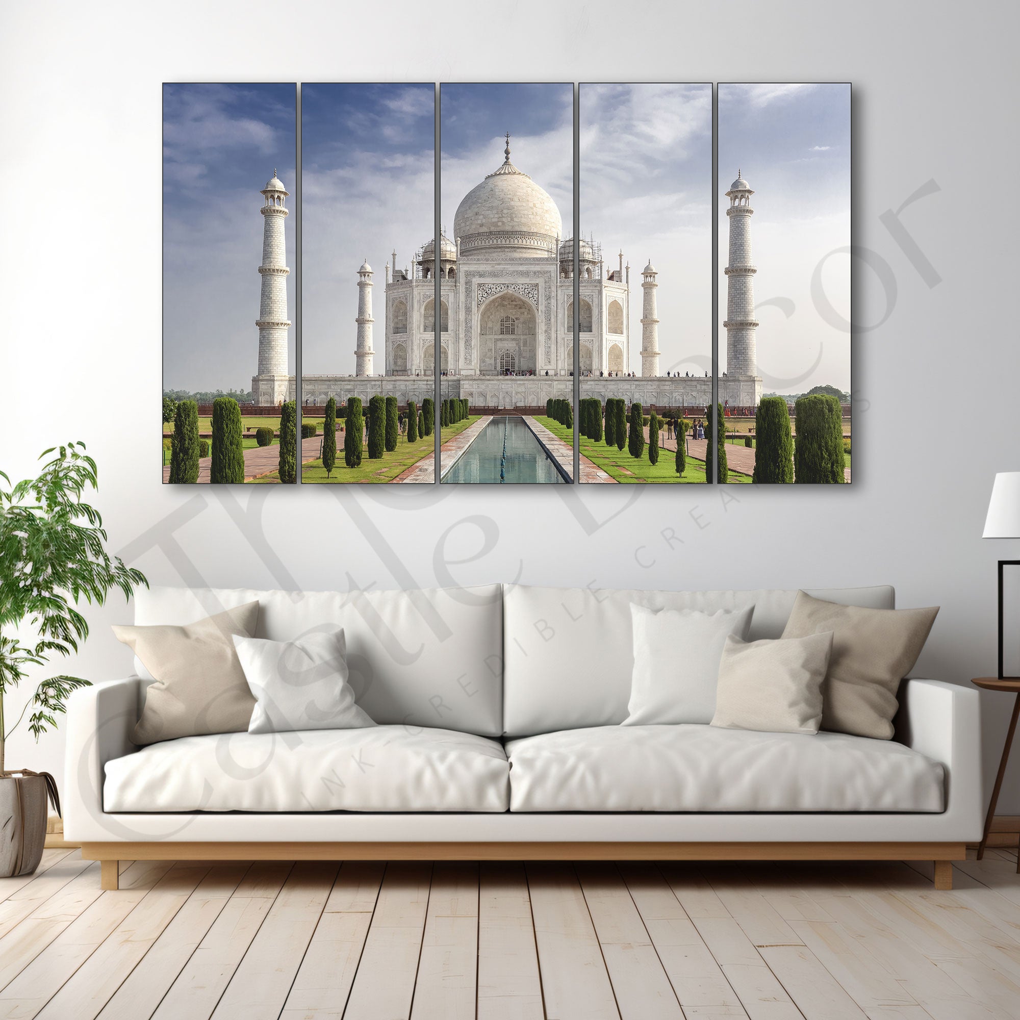 Taj Mahal Painting with frame Big Size Wall Art for living room,Bedroom,Drawing room,Hotels