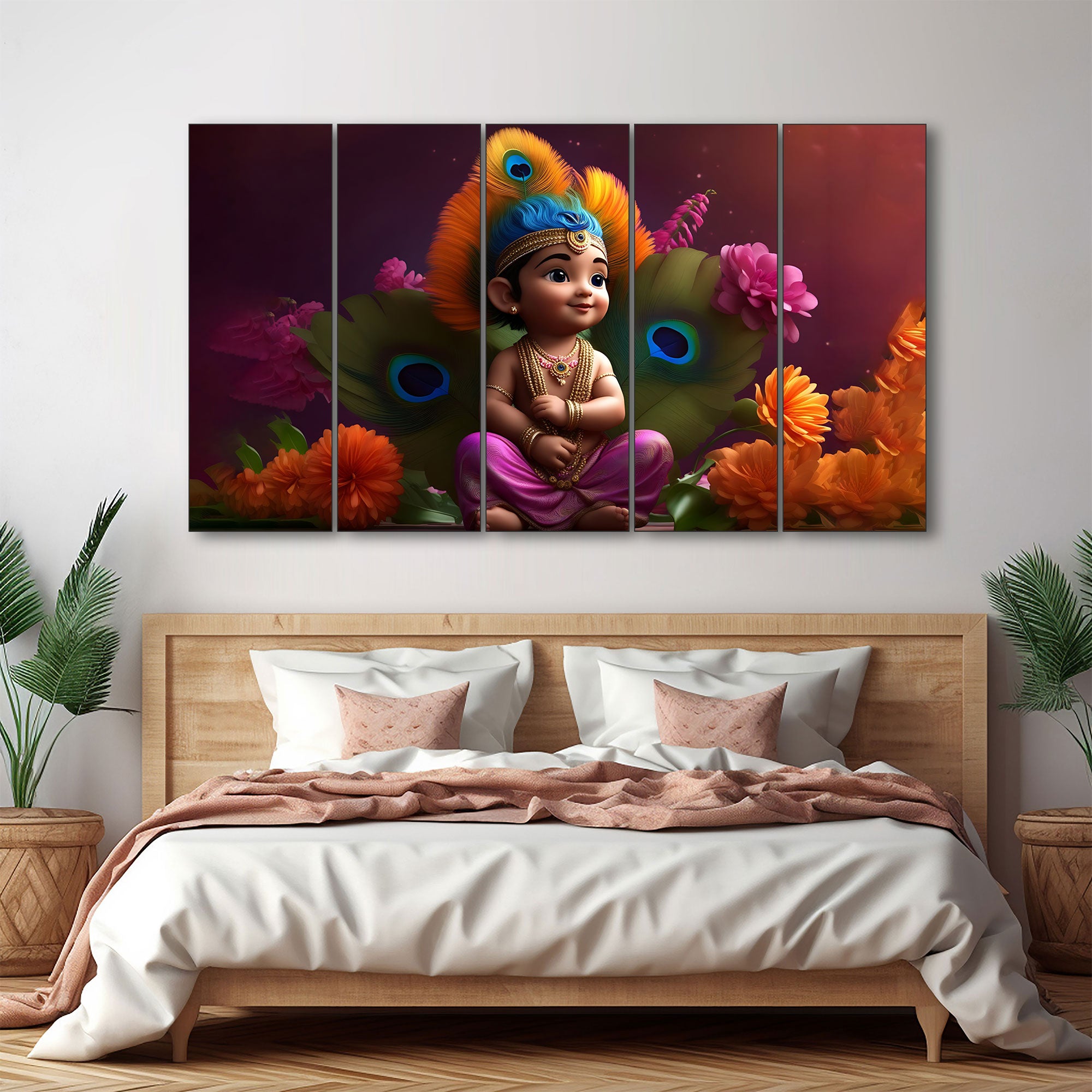 Bal Gopal Painting with frame Big Size Wall Art for living room,Bedroom,Drawing room,Hotels