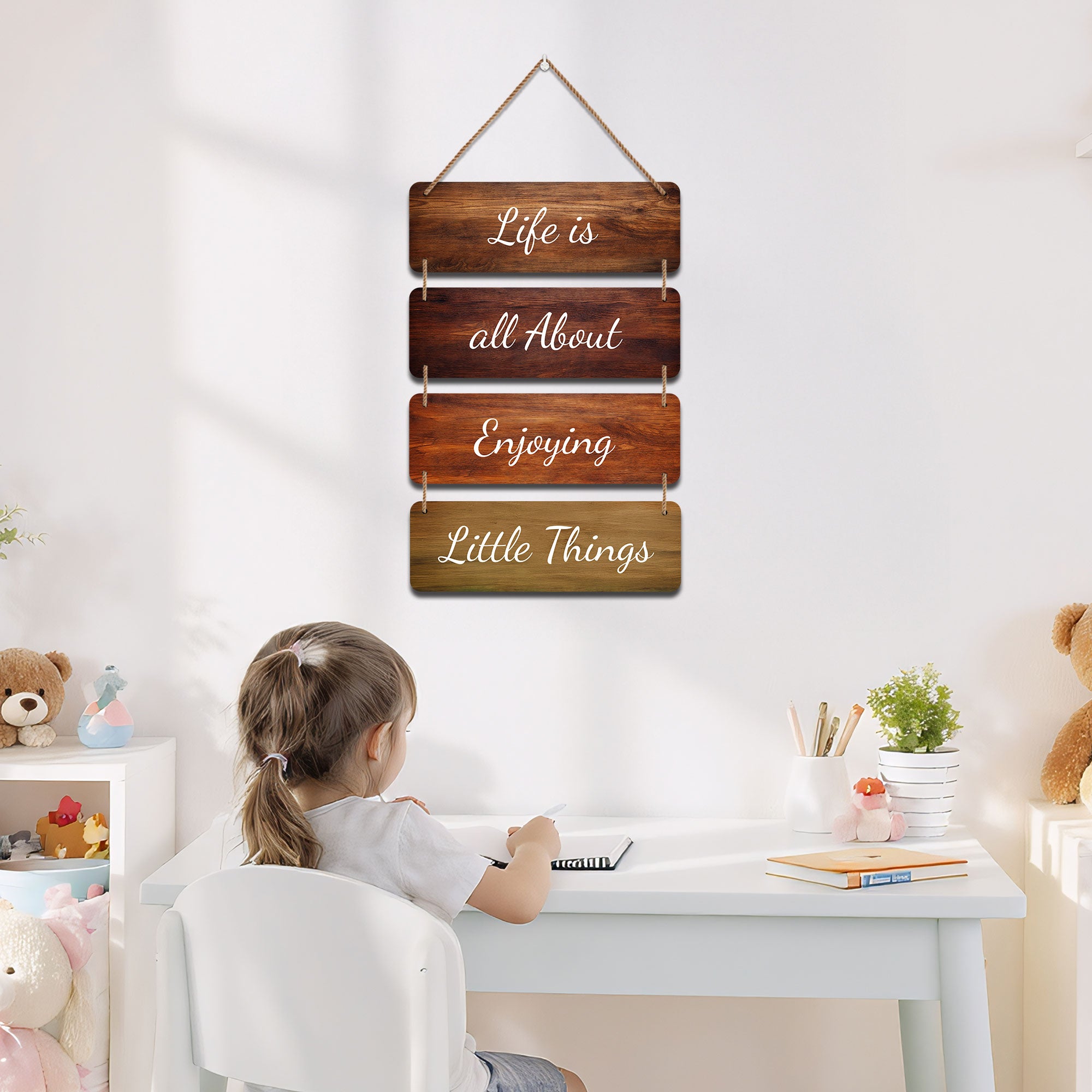The Castle Decor Motivational Hanging Wall Decor | Positive Quotes Wooden MDF Wall Plates | Home Office Wall Art for Study, Living Room (12x19 Inches)