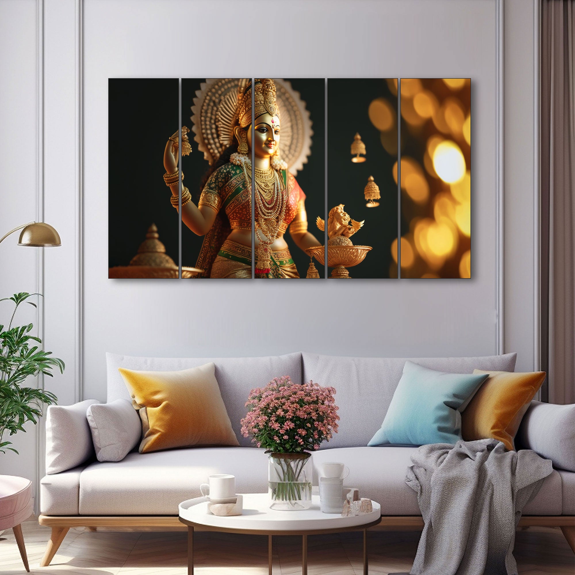 Laxmi Mata ji Painting with frame Big Size Wall Art for living room,Bedroom,Drawing room,Hotels