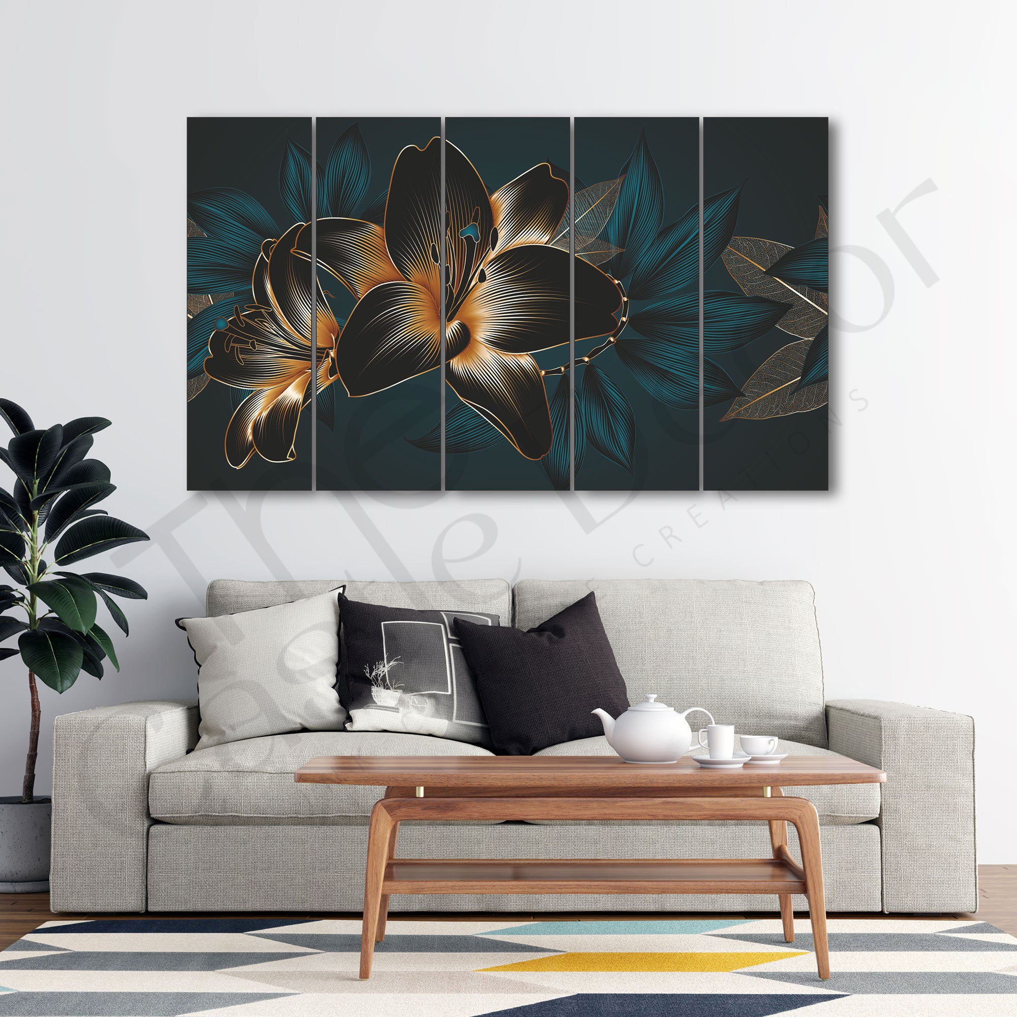Flowers Painting with frame Big Size Wall Art for living room,Bedroom,Drawing room,Hotels