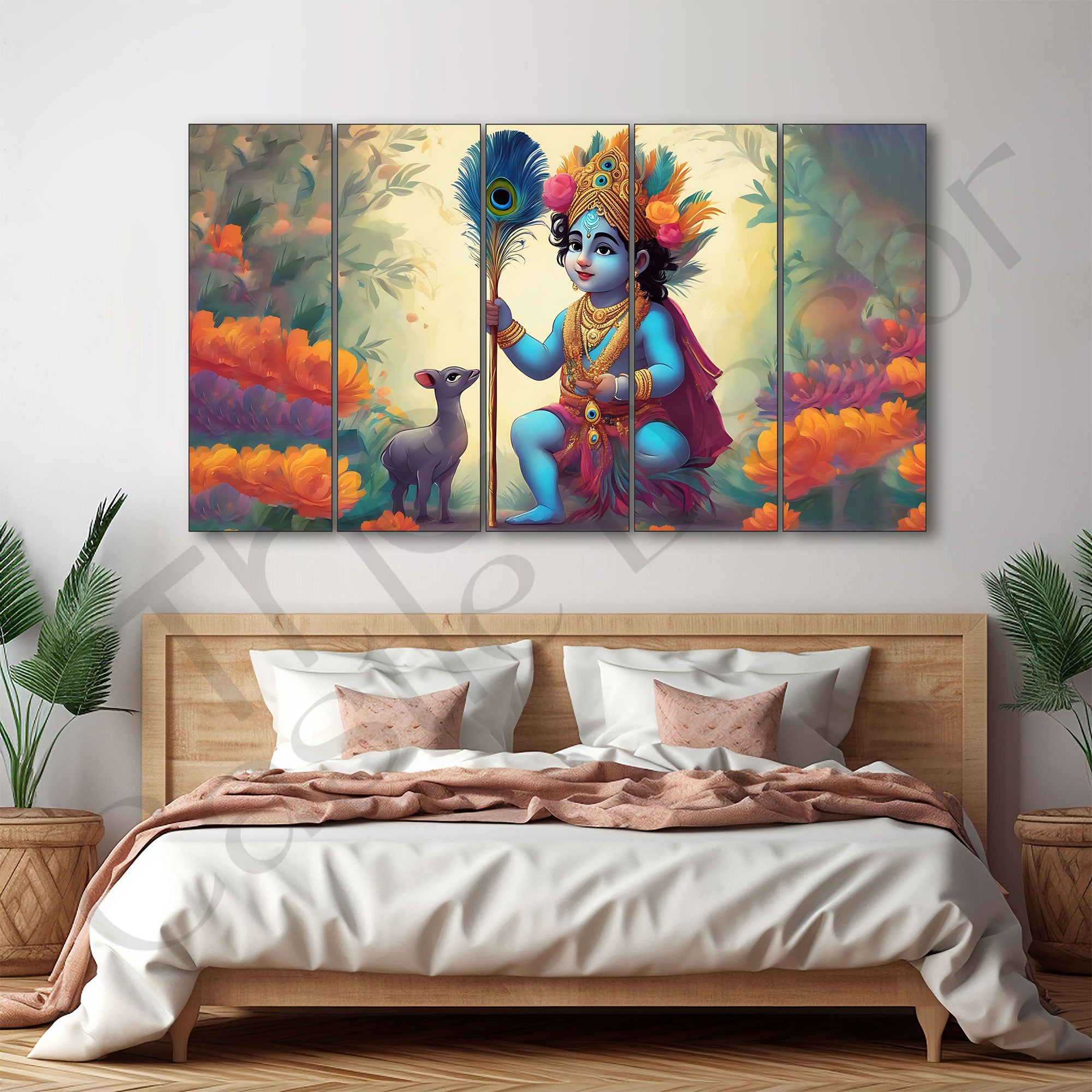 Bal Gopal Painting with frame Big Size Wall Art for living room,Bedroom,Drawing room,Hotels