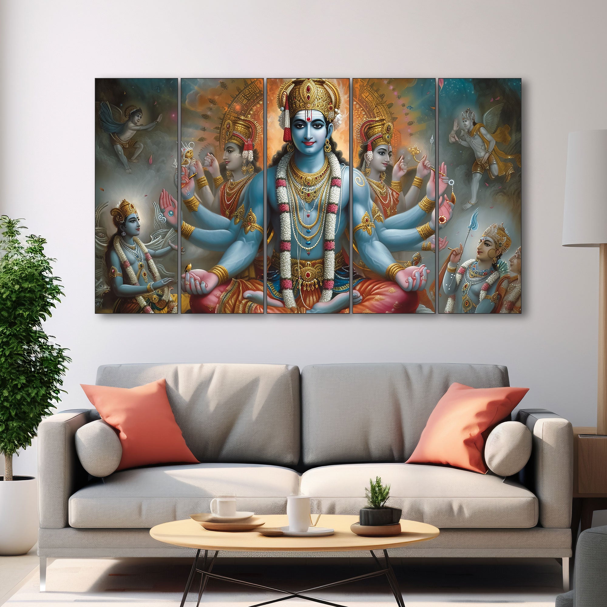 Brahma ji Painting with frame Big Size Wall Art for living room,Bedroom,Drawing room,Hotels