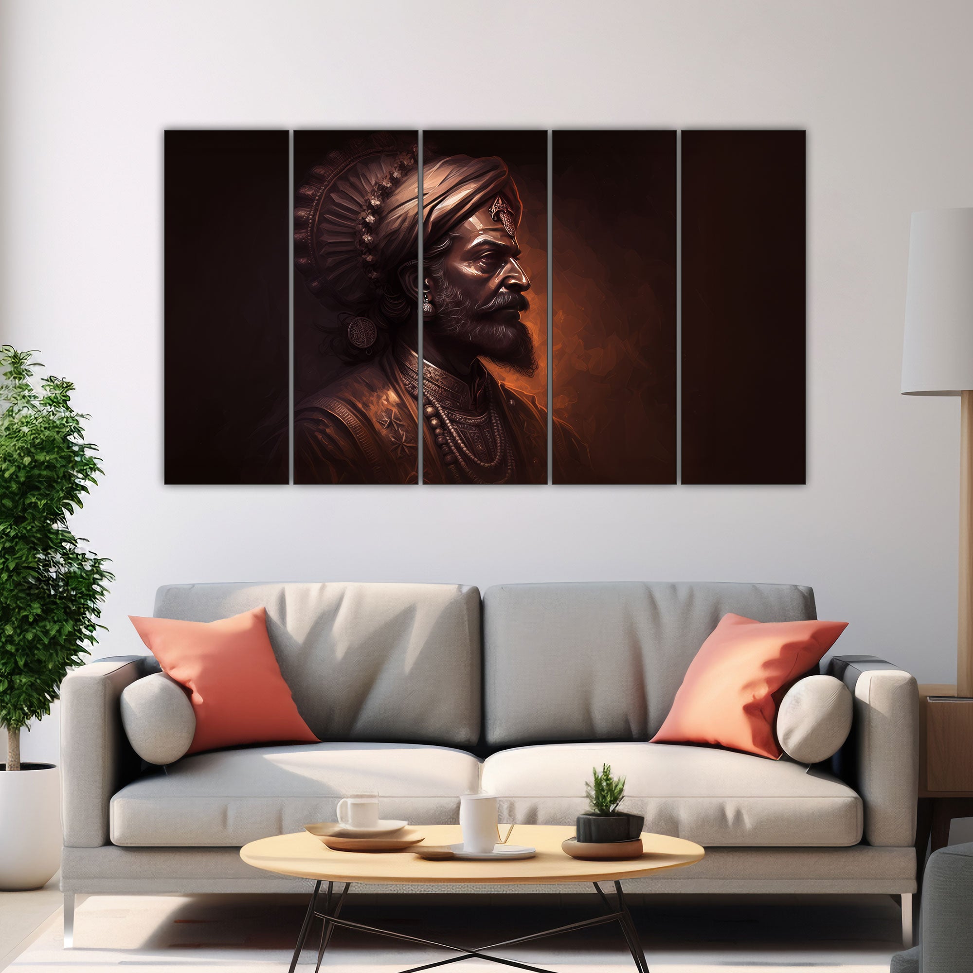 Shiva ji Maharaj Painting with frame Big Size Wall Art for living room,Bedroom,Drawing room,Hotels