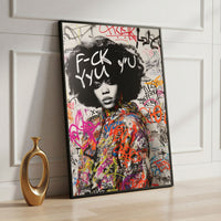 The Castle Decor Bold Graffiti Portrait Wall Art – Modern Street Fashion Illustration with Urban Attitude, Premium Sparkle Finish, 20×30 Inch Contemporary Wall Décor