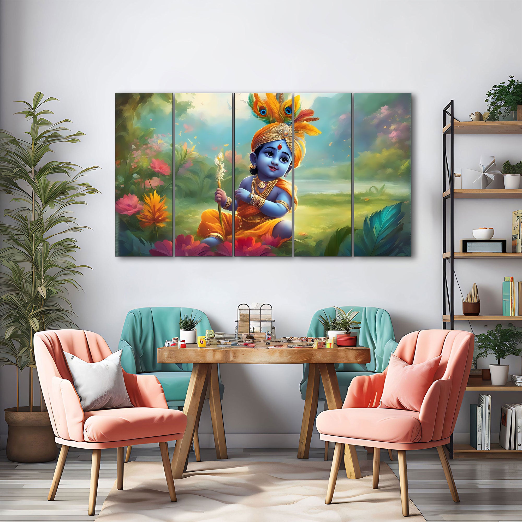 Bal Gopal Painting with frame Big Size Wall Art for living room,Bedroom,Drawing room,Hotels