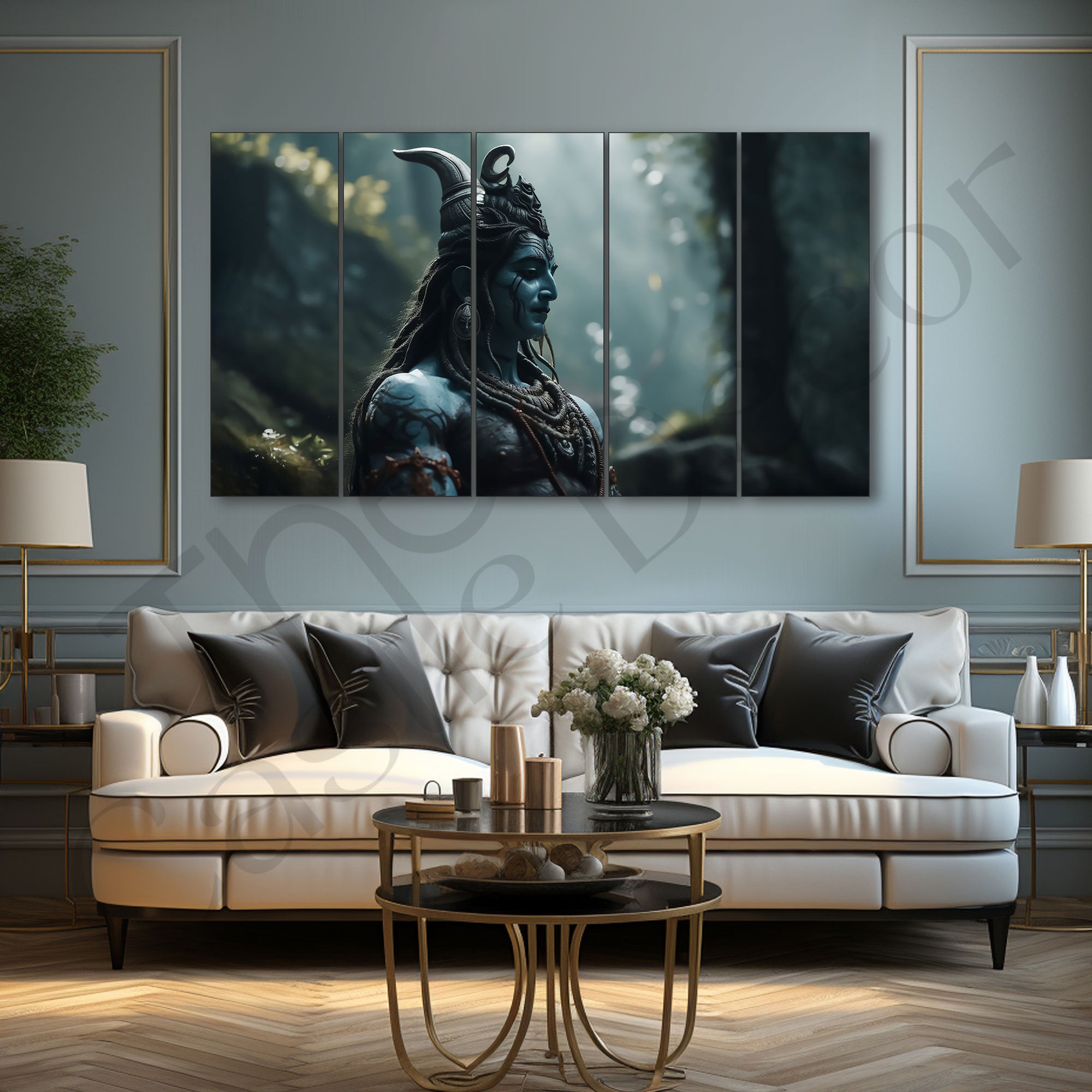 Lord Shiva Painting with frame Big Size Wall Art for living room,Bedroom,Drawing room,Hotels