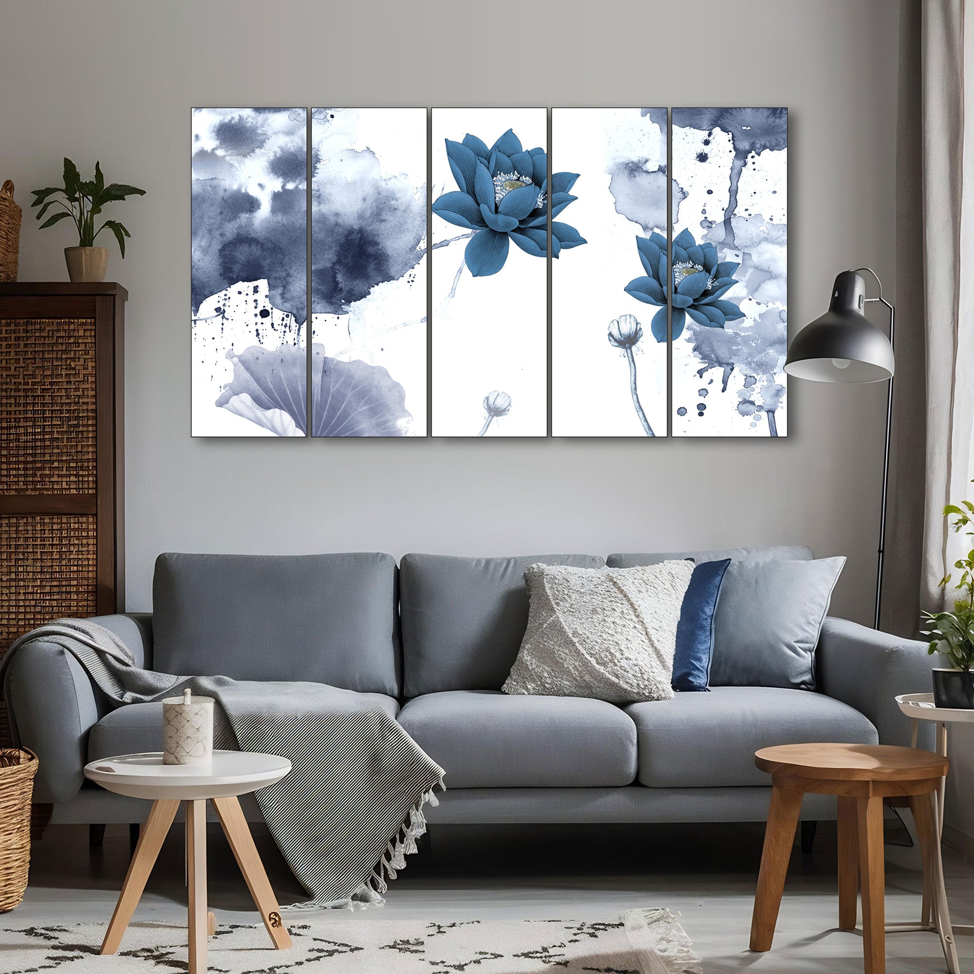 Lotus Painting with frame Big Size Wall Art for living room,Bedroom,Drawing room,Hotels