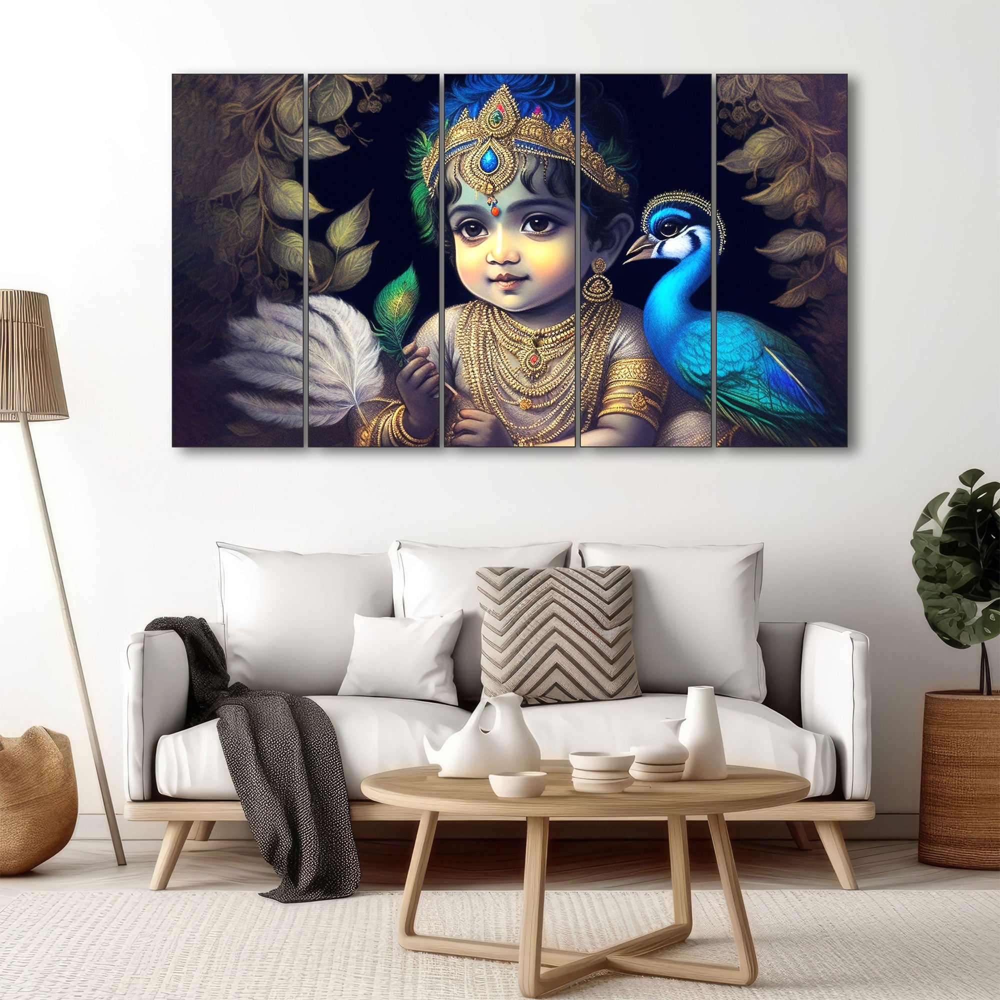 Bal Gopal Painting with frame Big Size Wall Art for living room,Bedroom,Drawing room,Hotels