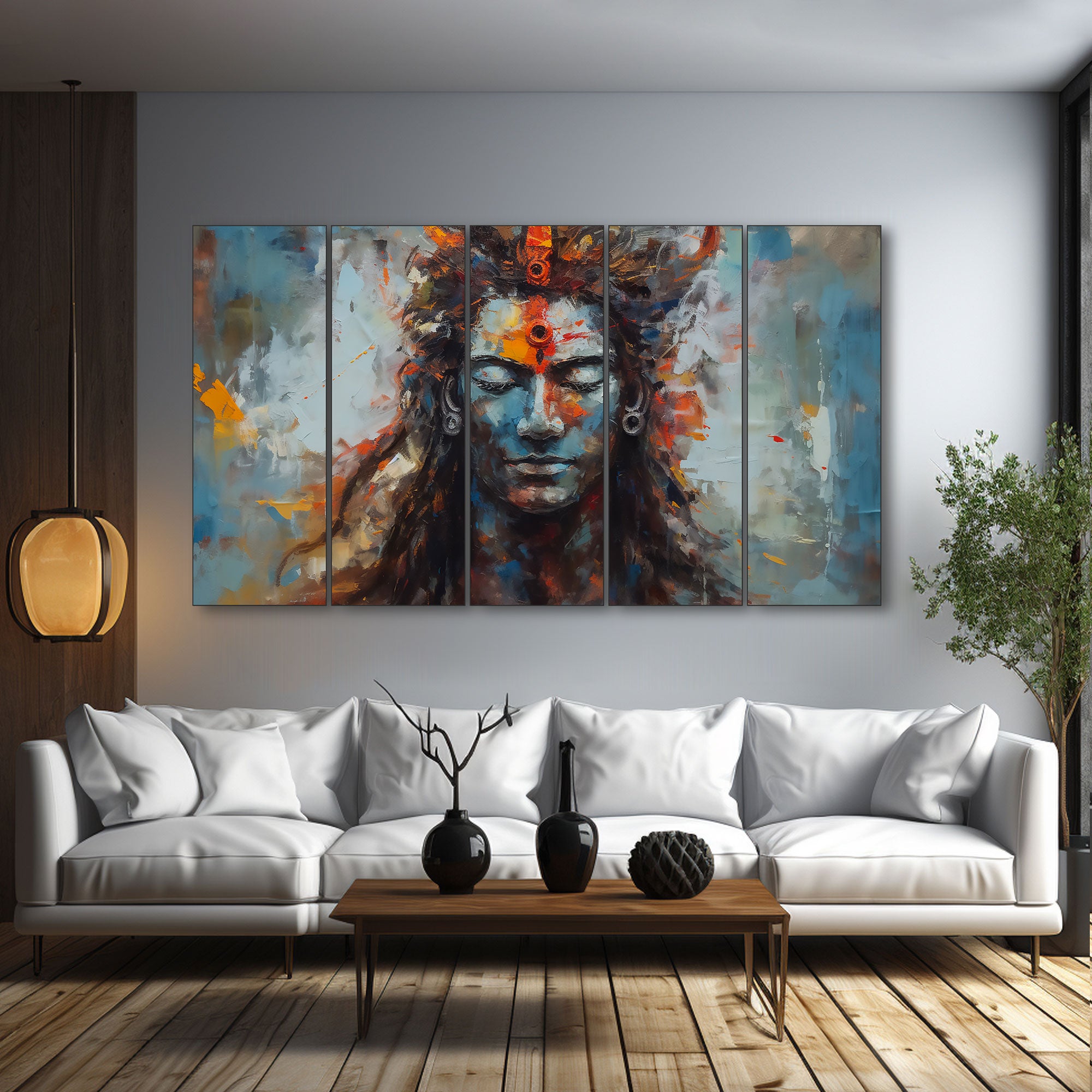 Lord Shiva Painting with frame Big Size Wall Art for living room,Bedroom,Drawing room,Hotels