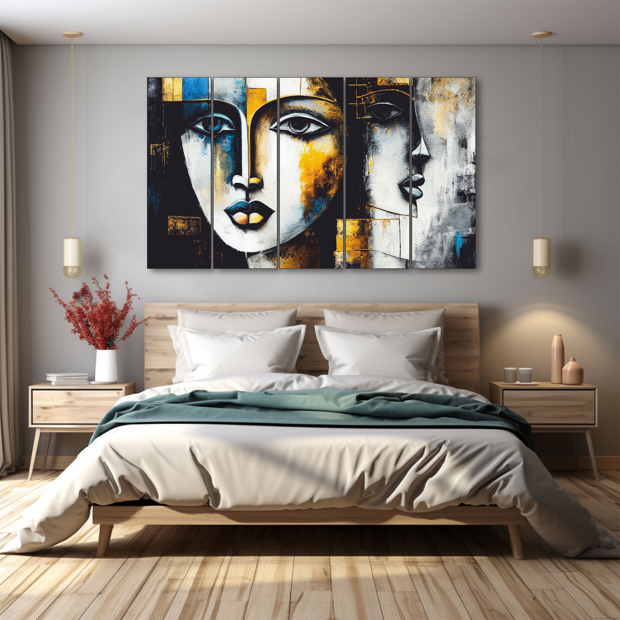 Woman Abstract Painting with frame Big Size Wall Art for living room,Bedroom,Drawing room,Hotels