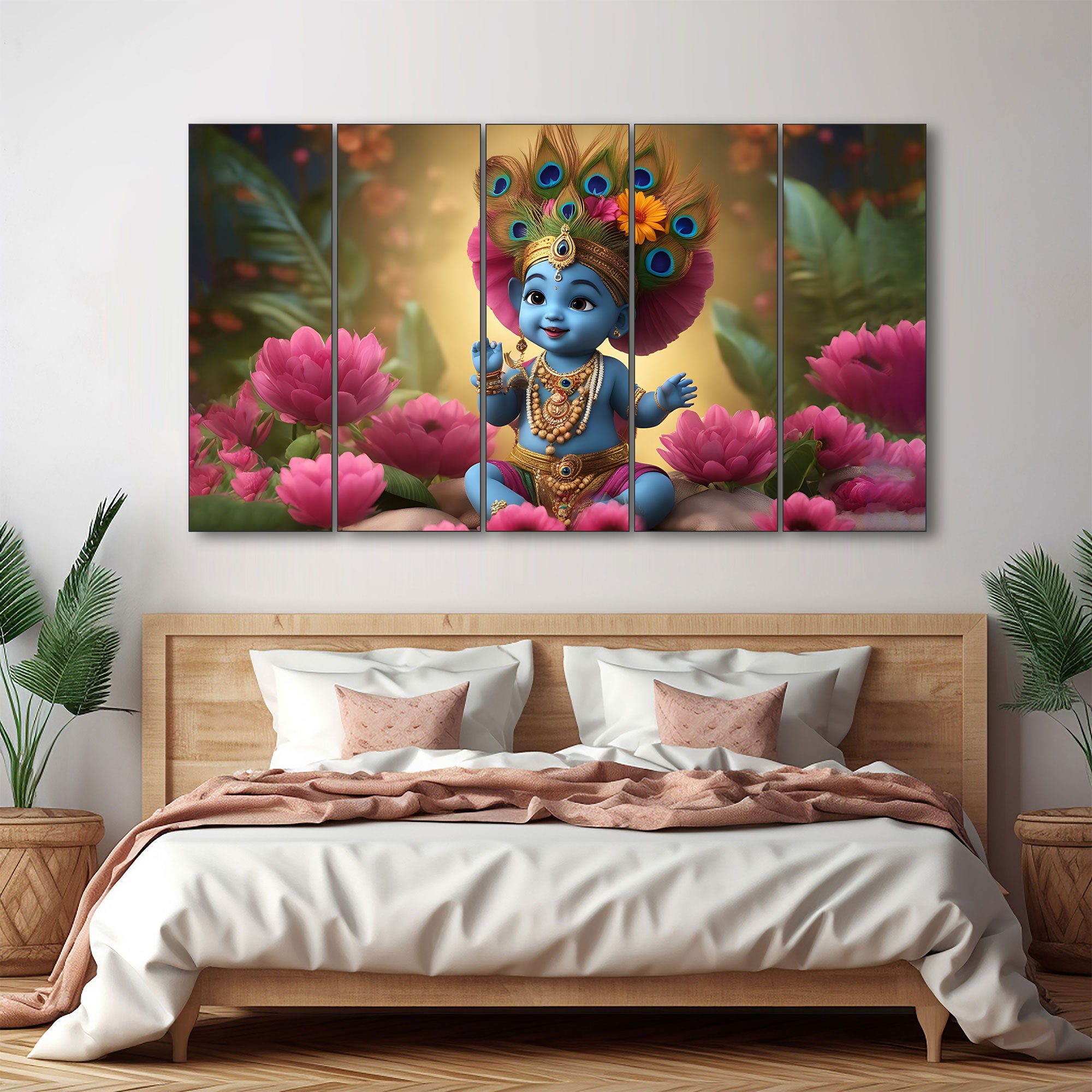 Bal Gopal Painting with frame Big Size Wall Art for living room,Bedroom,Drawing room,Hotels