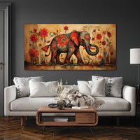 Elephant retro Canvas painting Big Size Wall Art for living room,Bedroom,Drawing room,Hotels