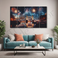 London Bridge Painting Set of 5 for Home Decoration