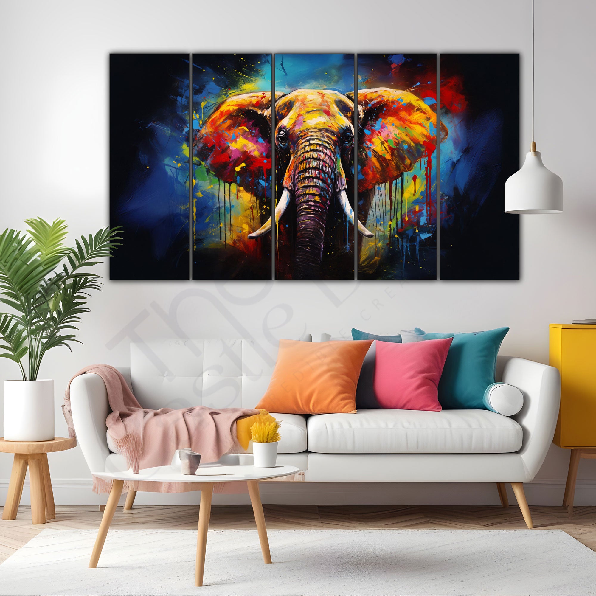 Elephant Painting with frame Big Size Wall Art for living room,Bedroom,Drawing room,Hotels