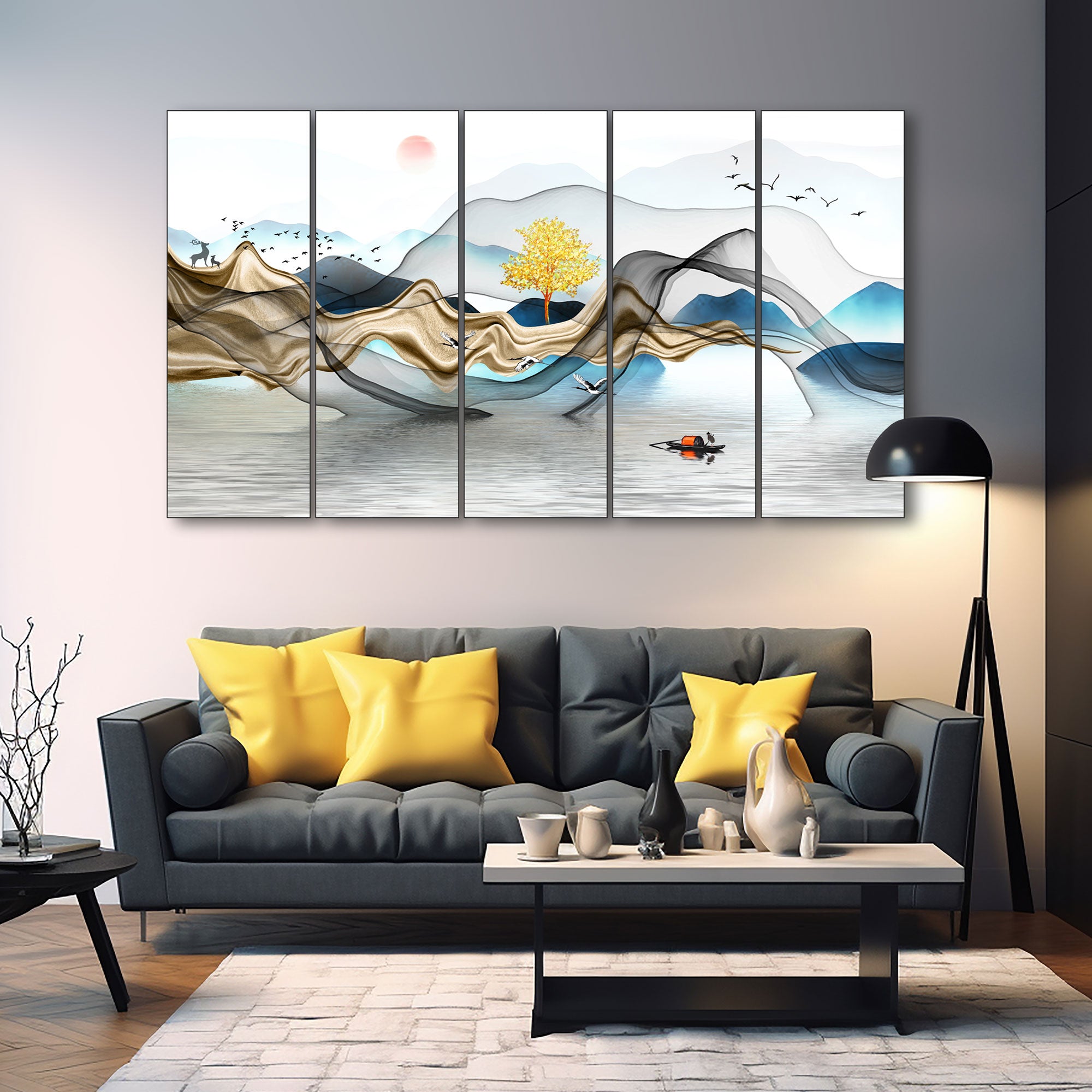 Nature Painting with frame Big Size Wall Art for living room,Bedroom,Drawing room,Hotels