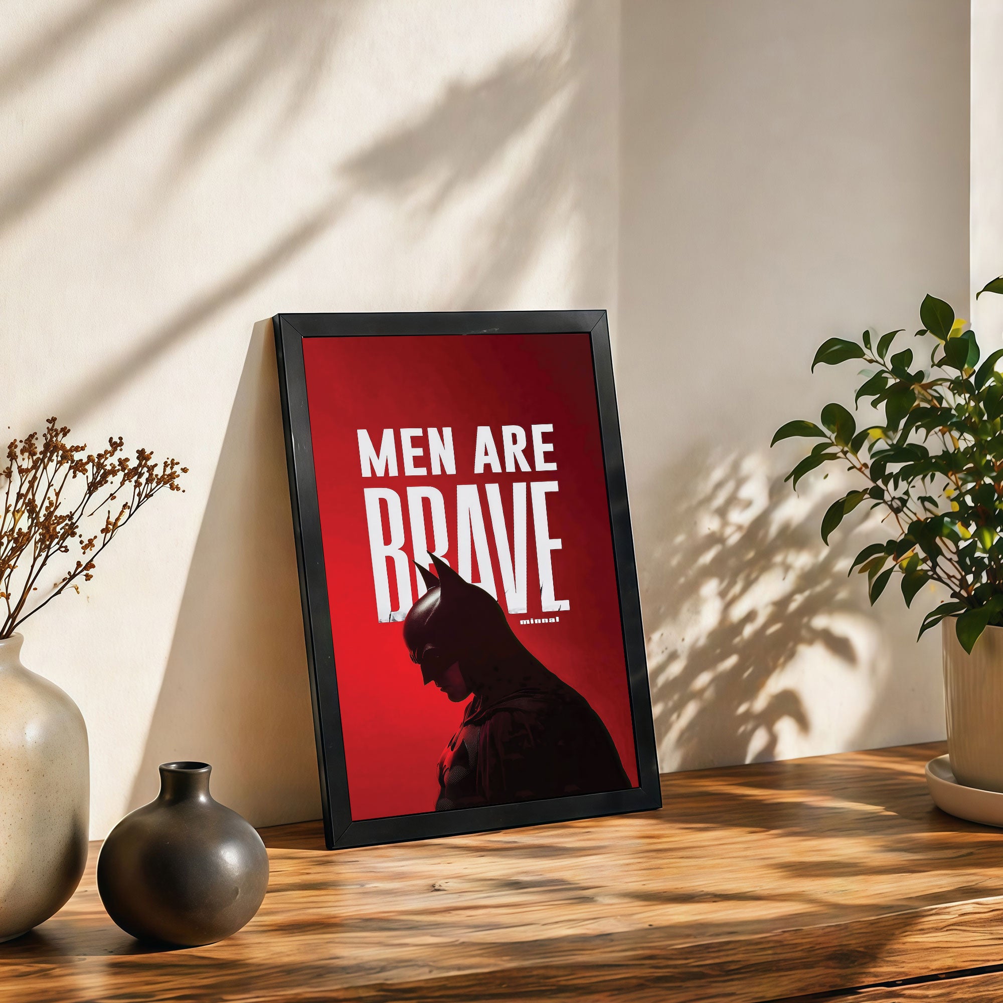 The Castle Decor Men Are Brave Wall Art Frame | Motivational Quote Decor for Home & Office